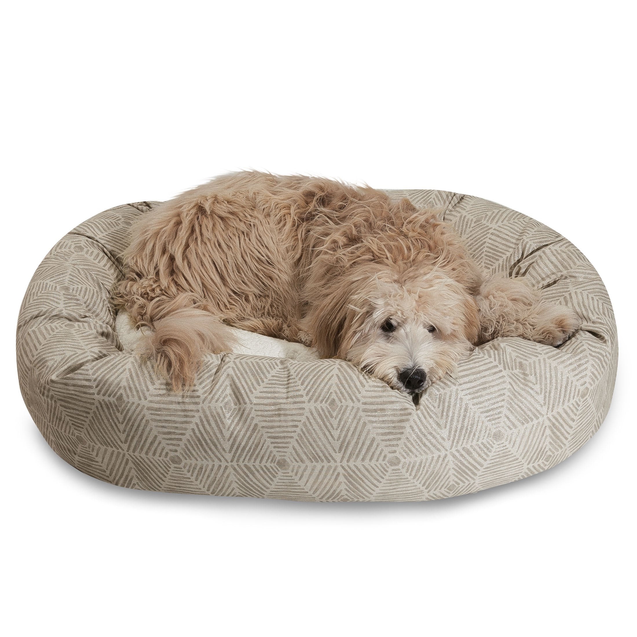 Majestic Pet 40' Charlie Beige Metallic Sherpa Bagel Bed