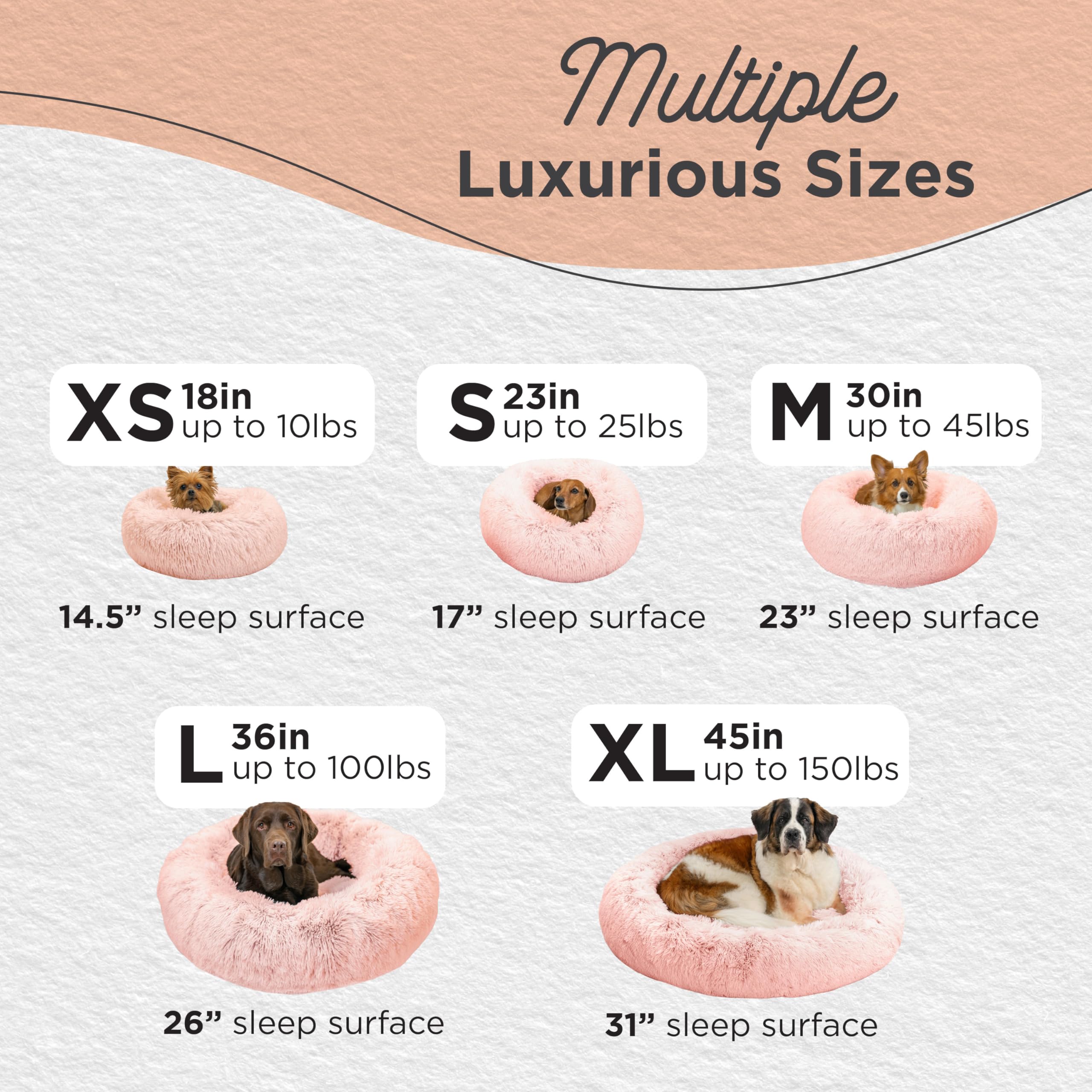 Best Friends By Sheri Original Calming Donut Dog And Cat Bed, Shag Faux Fur, Candy Pink, Small (23X23) - Helps Provide Anxiety R