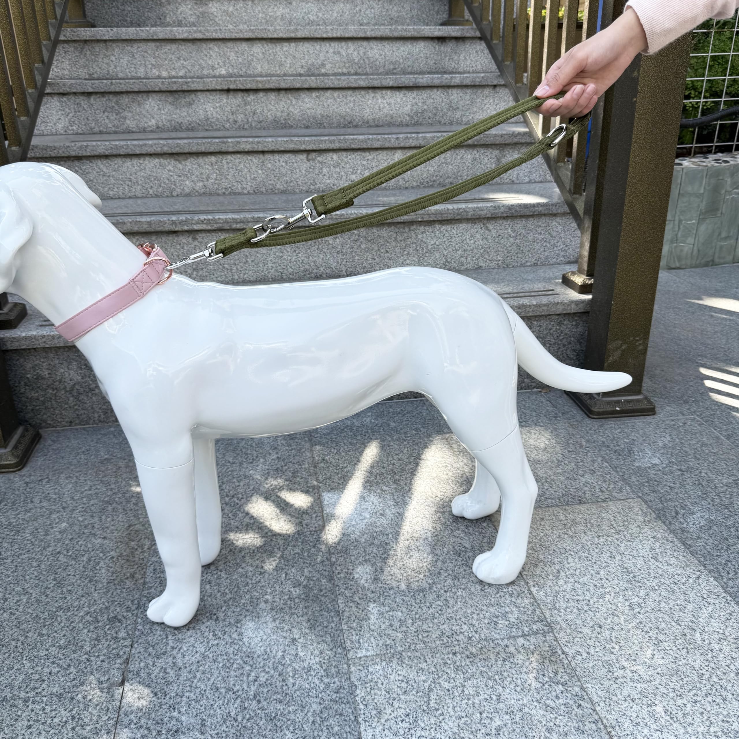 Double Ended Dog Leash,For Obedience Training Easy To Use,Lightweight,Soft For Large And Medium Dogs (Blue, 1M*2.5Cm)