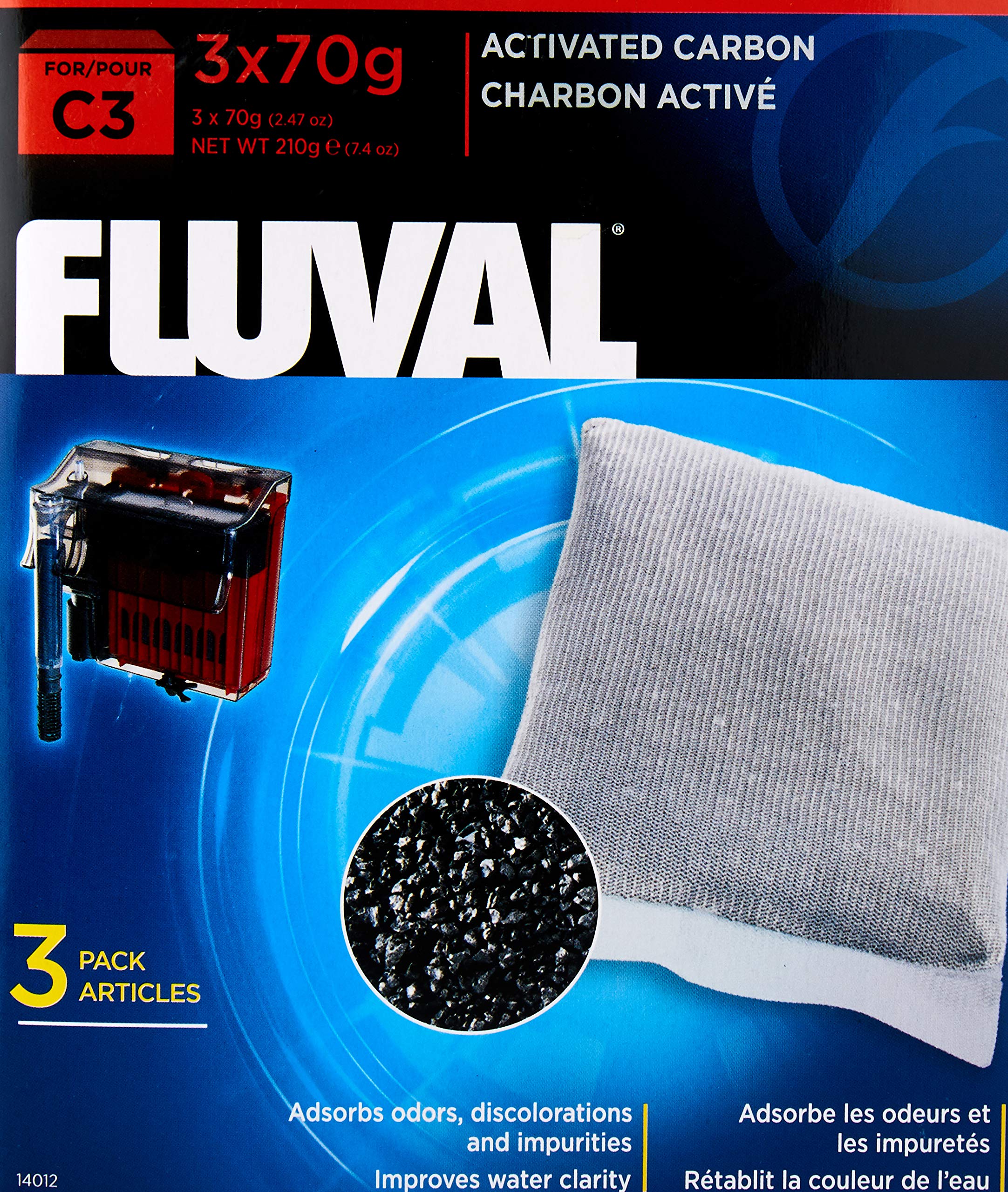 Fluval C3 Carbon - 3-Pack,Black