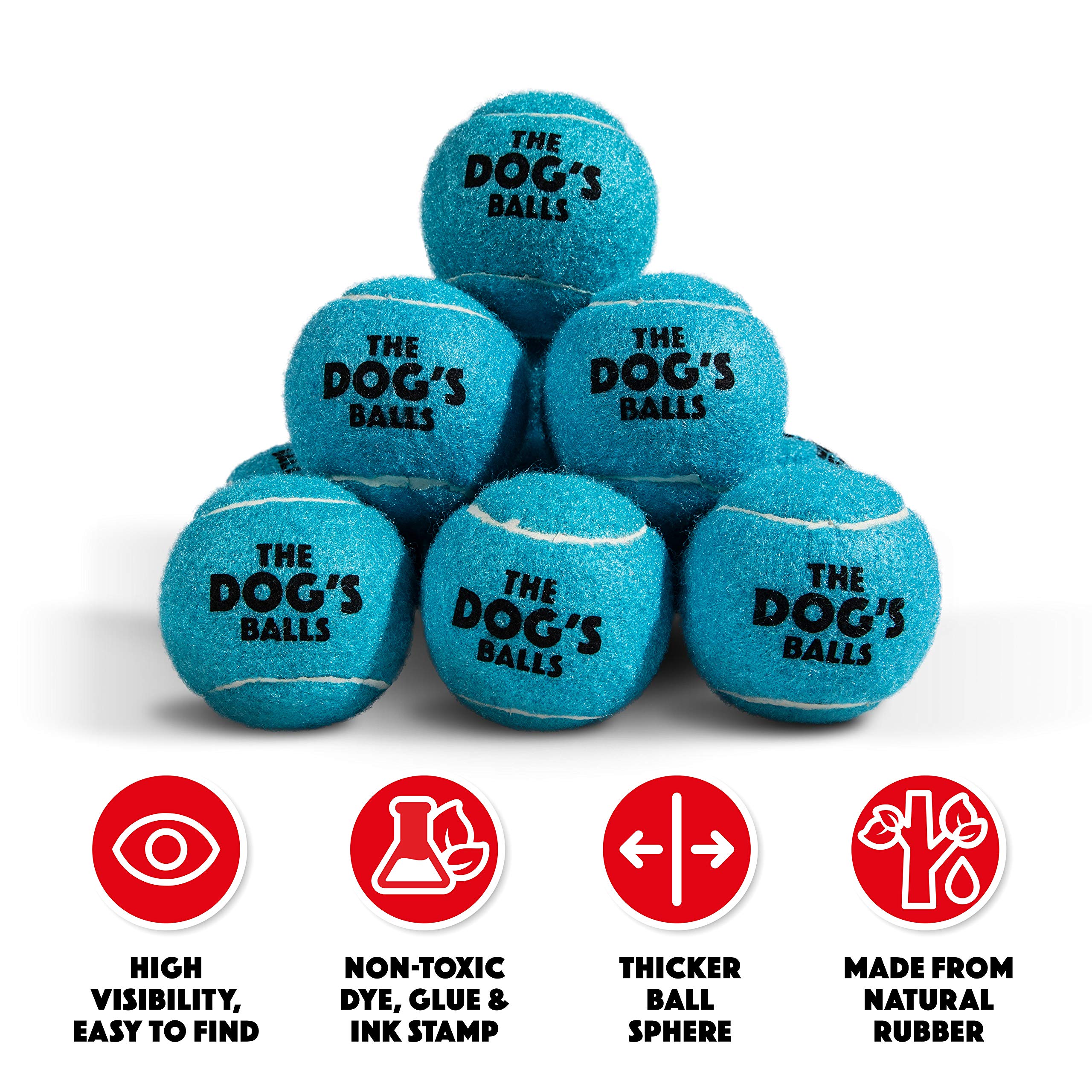 The Dog'S Balls, Dog Tennis Balls, 12-Pack Blue Dog Toy, Strong Dog & Puppy Ball For Training, Play, Exercise & Fetch
