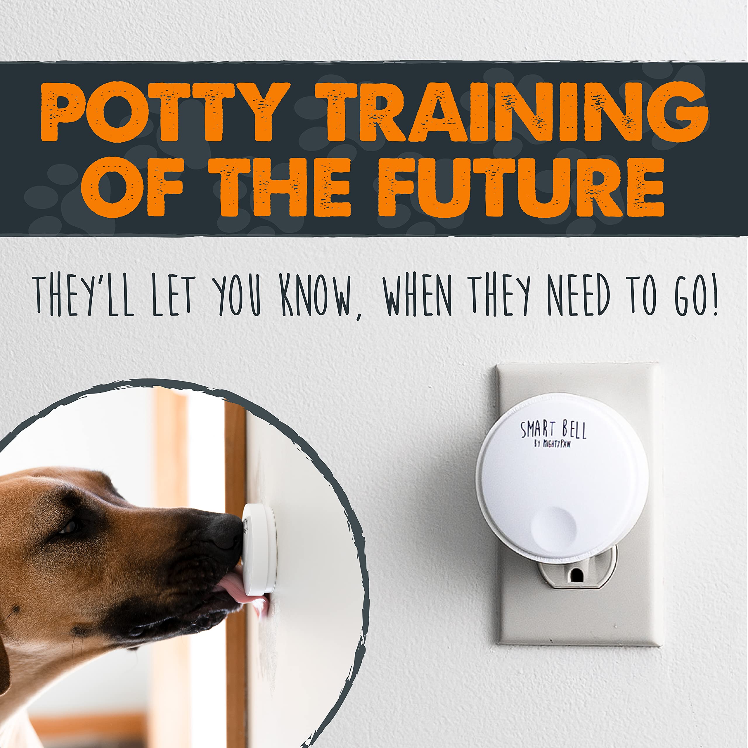 Mighty Paw Smart Dog Bell 2.0 | Wireless Dog Door Bell For Potty Training - Potty Training Bell For Puppies For Door - Door Bells For Dogs To Ring To Go Outside - Electronic Door Bell Dog Button