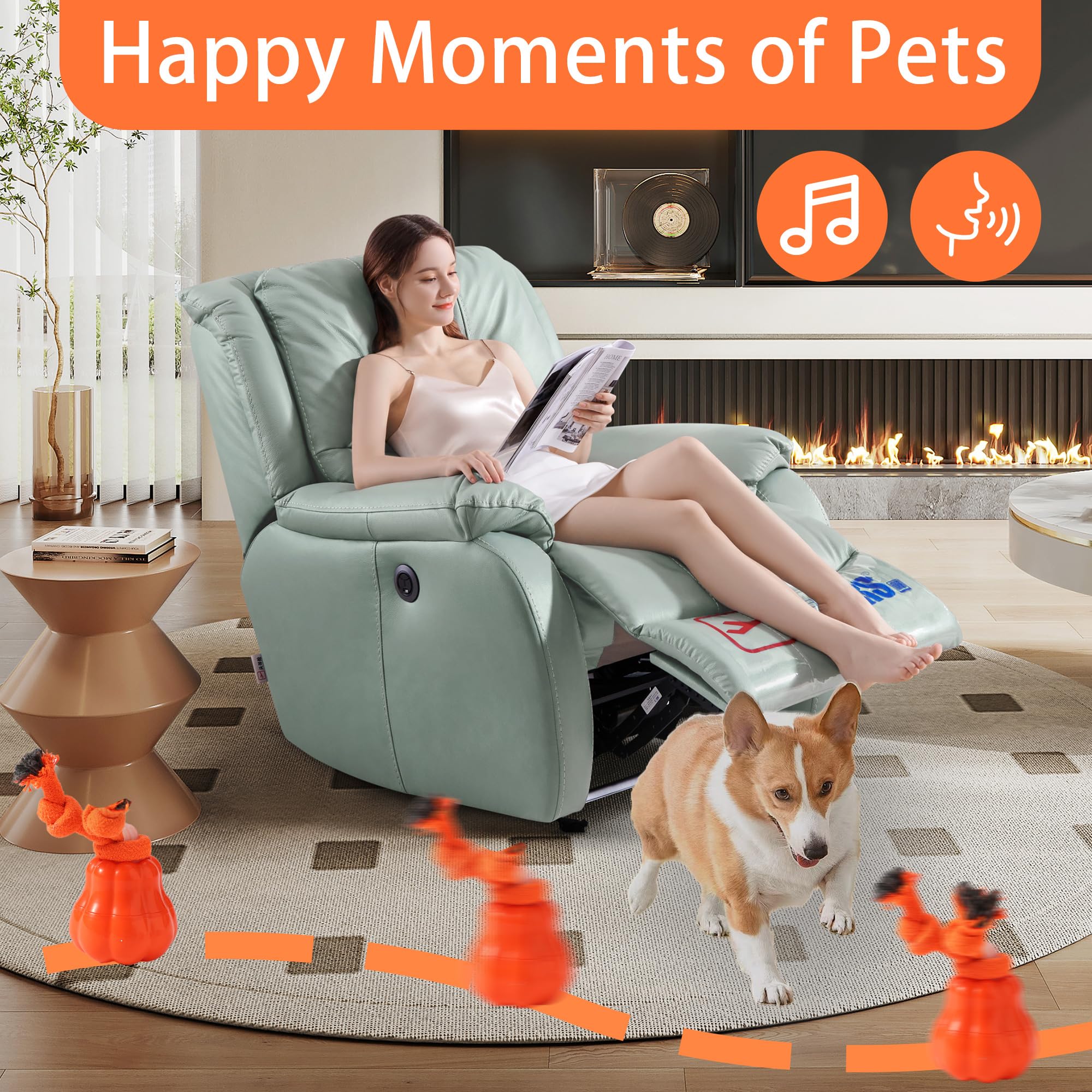 Yiefur Interactive Dog Toys Automatic Rolling Squeaky Ball With Motion Activation & Usb-C Recharge Moving Dog Toy For Medium And