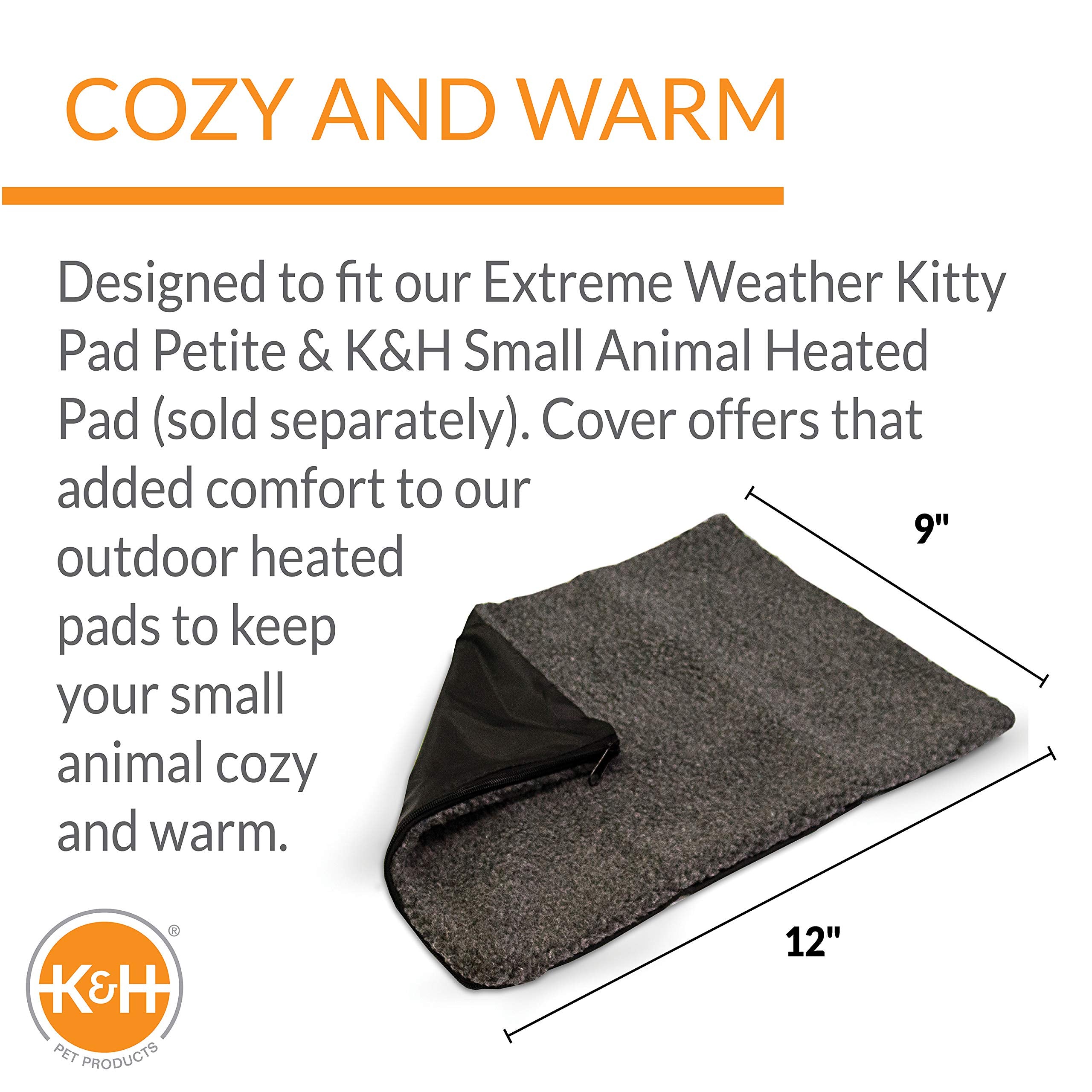 K&H Pet Products Small Animal Outdoor Heated Pad Replacement Cover, Zipper Closure, Soft & Breathable, Machine Washable, Fits K&