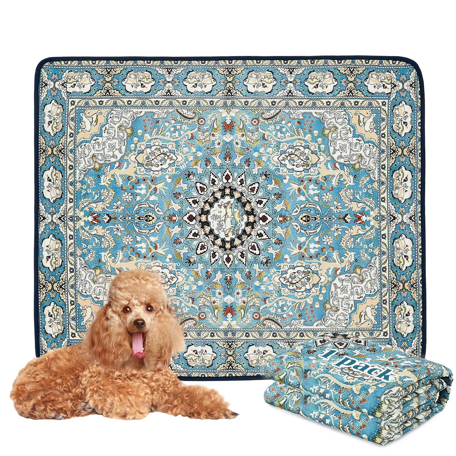 Qeils Washable Pee Pads for Dogs, 2 Pack Reusable Puppy Pads 36 x41  Super Absorbent Leakproof Dog Training Pads, Non-Slip Potty