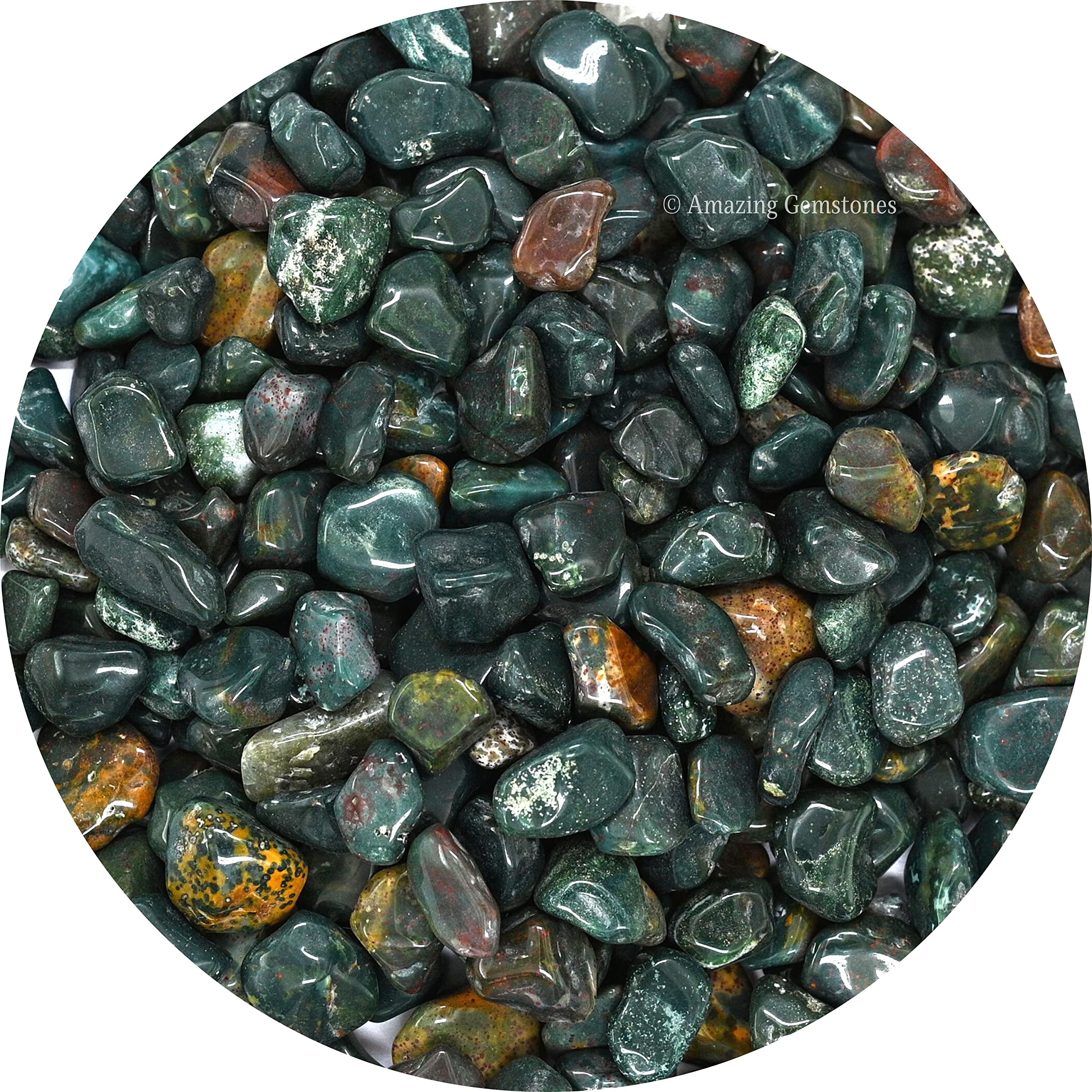Bloodstone Crystal Chips Aquarium Gravel Rocks - Bloodstone Chips Bulk Fish Tank Gravel, Small Tumbled Stone Chips and Tiny Crys