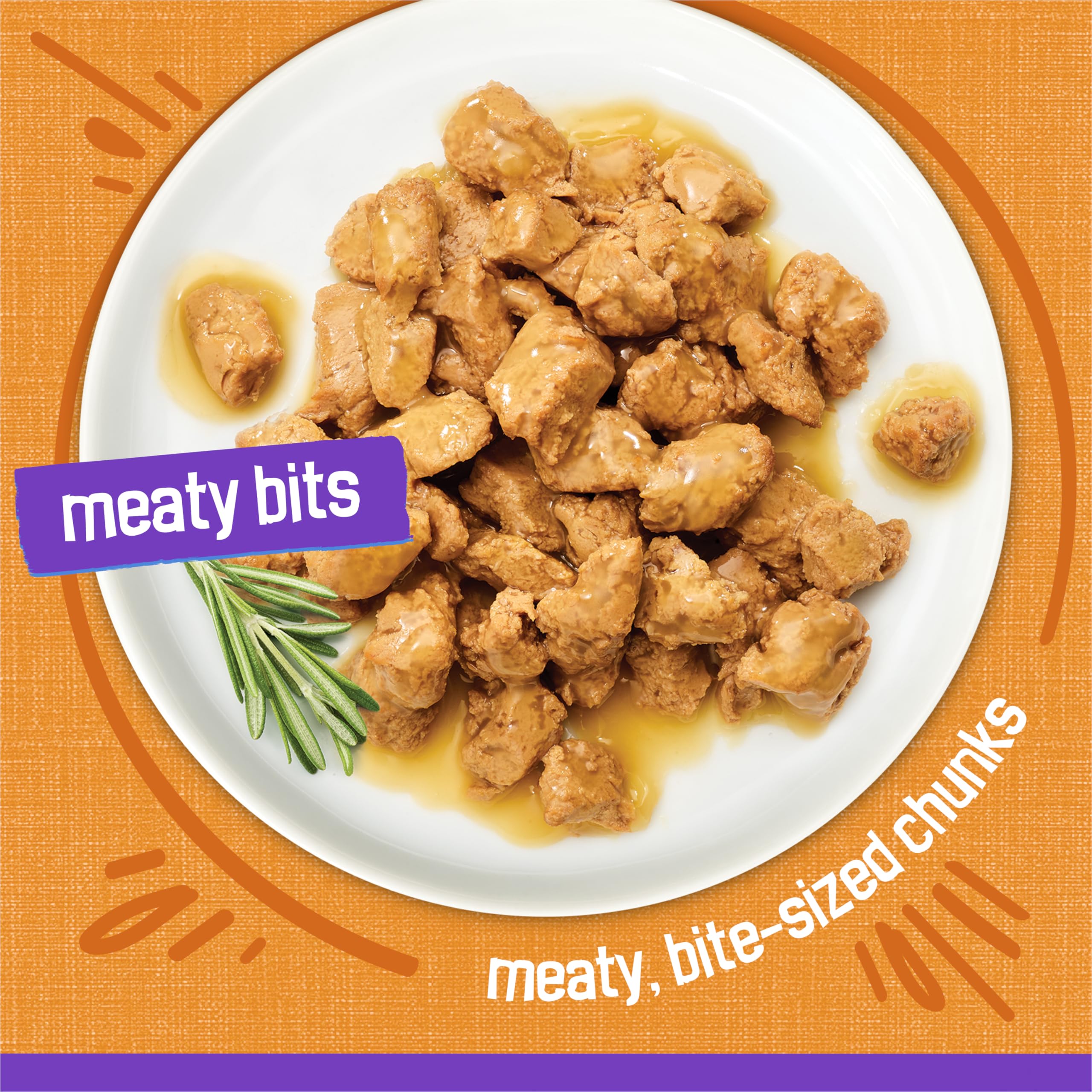 Friskies Wet Cat Food, Meaty Bits Chicken Dinner in Gravy, 5.5 oz Cans, Pack of 24