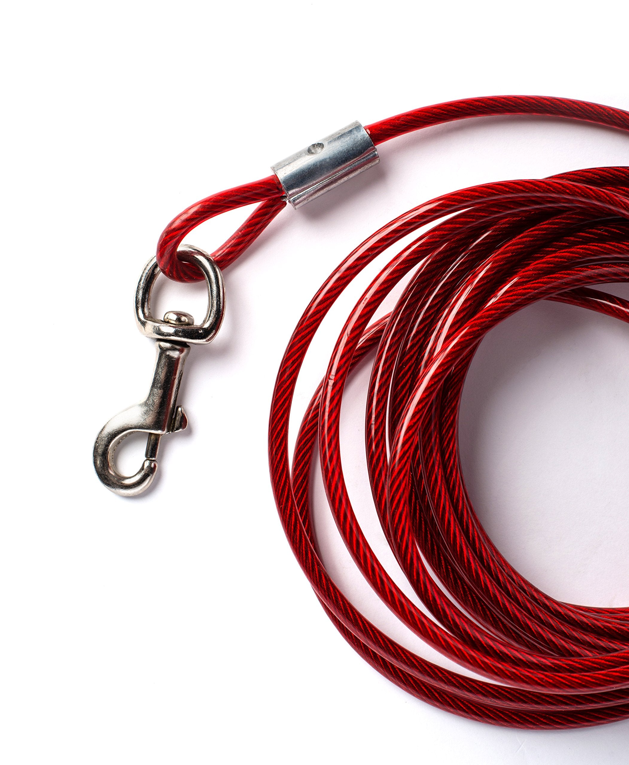 Prevue Pet Products 2121 Medium-Duty 30' Tie-Out Cable Red