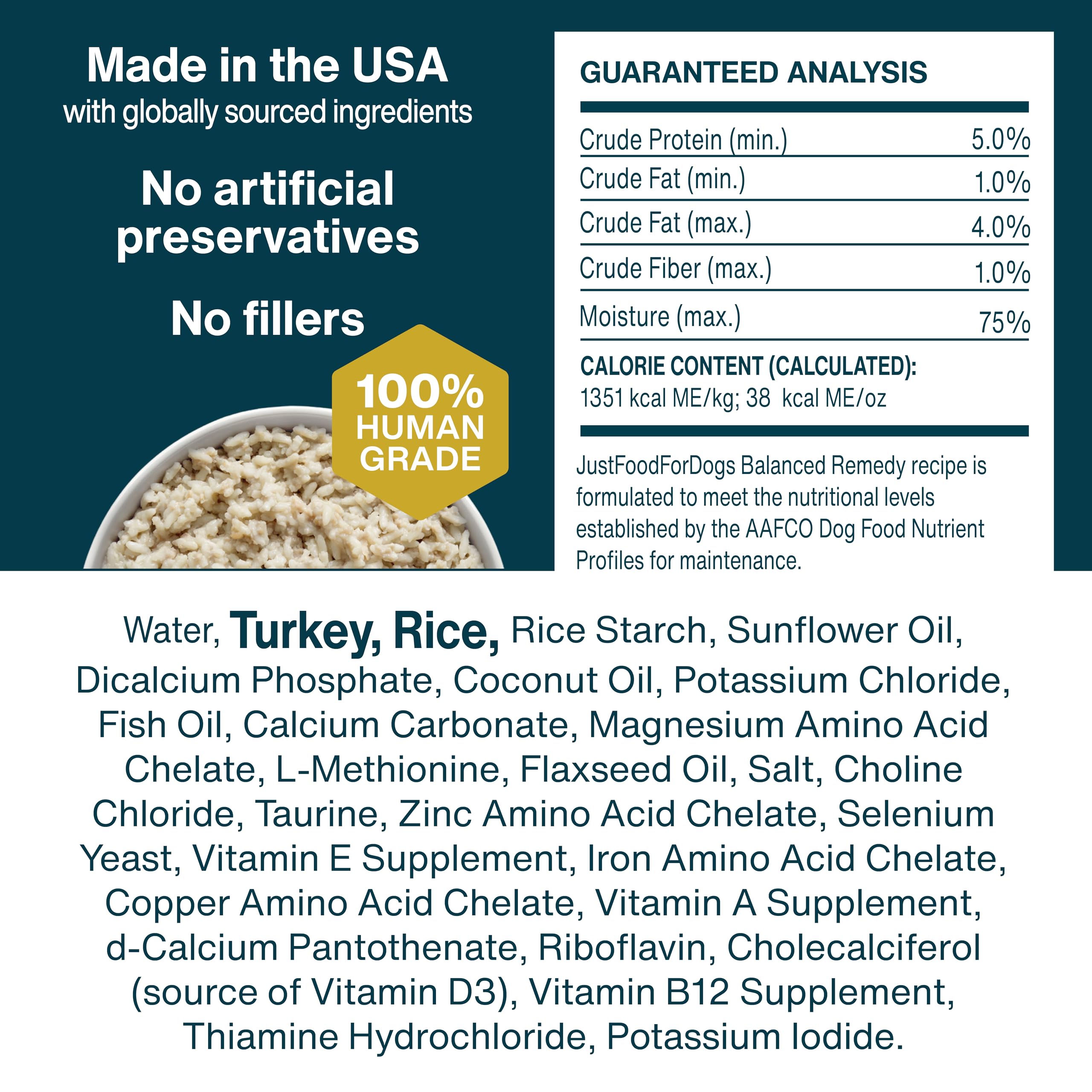 JustFoodForDogs Pantry Fresh Wet Dog Food, Complete Meal or Dog Food Topper, for Sensitive Stomachs, Balanced Remedy Human Grade