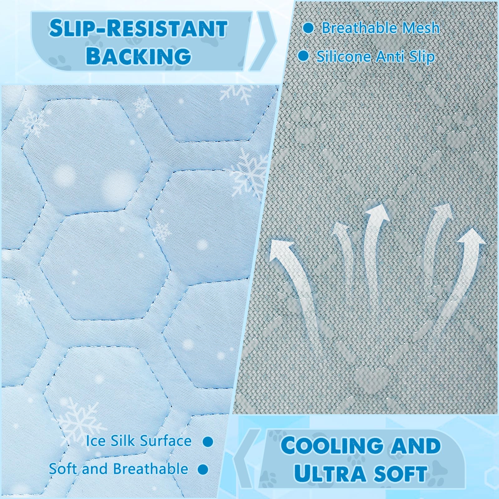 Sisrol Upgrade Self-Cooling Mat For Dogs & Cats - Washable Pet Cooling Pad, Foldable Dog Cooling Mat Pet Cool Blanket For Indoor
