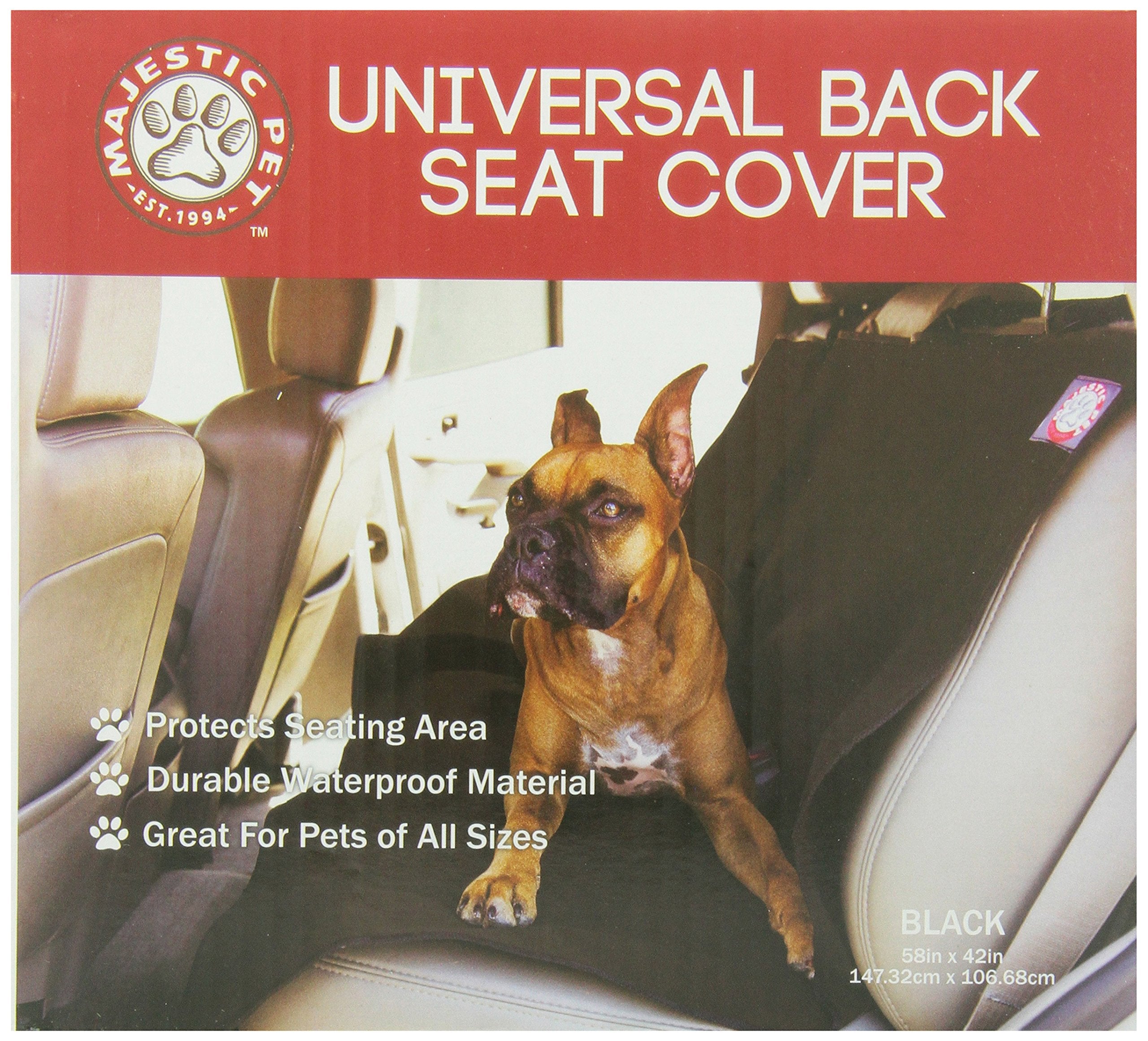 Black Universal Waterproof Back Seat Cover By Majestic Pet Products