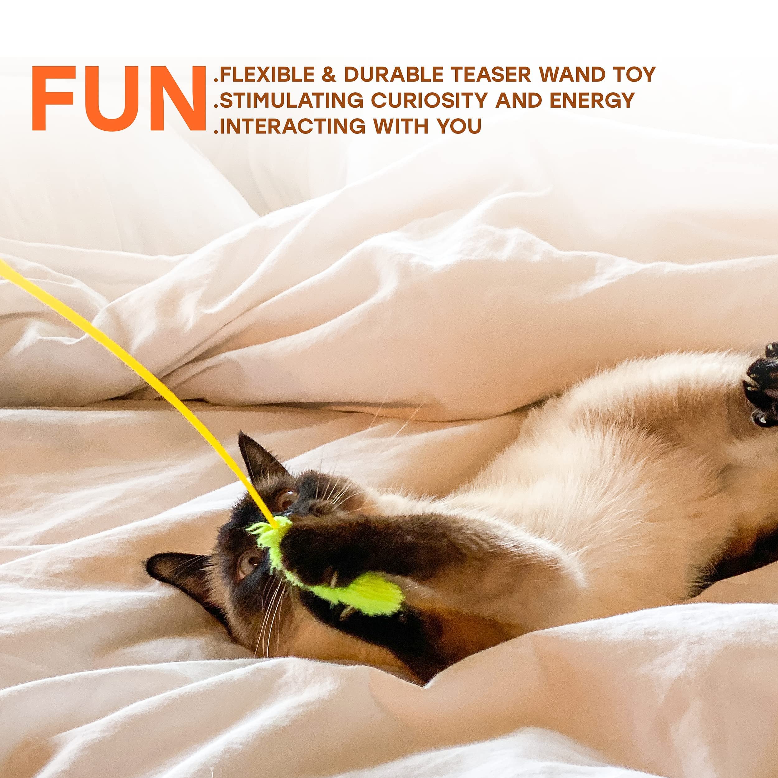 AlabongCat, Interactive Cat Toy, A Chicken Catnip Toy and Pink & Green Plush Cat Teaser Wand Toys - Funny, Entertaining, and Sti