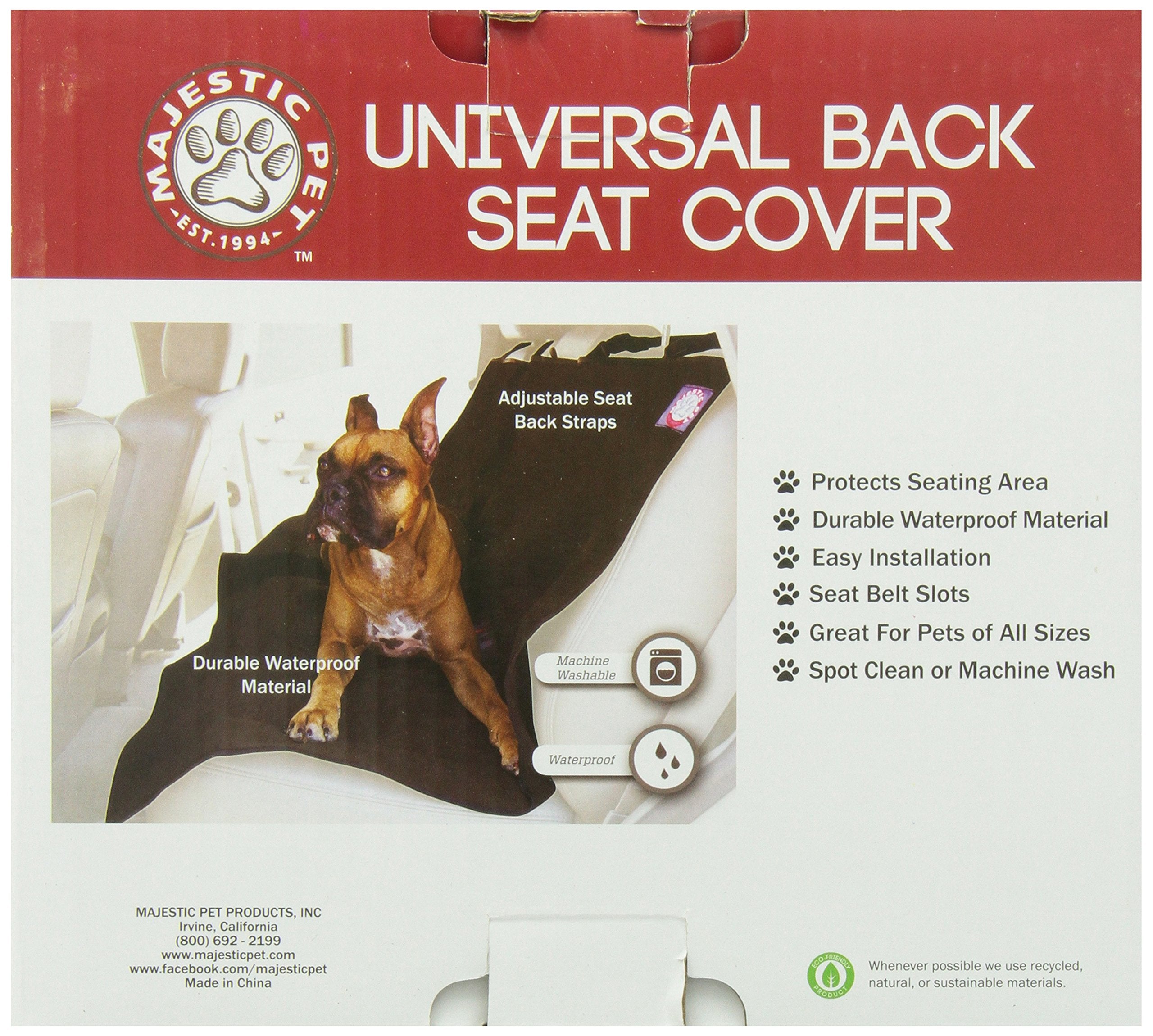 Black Universal Waterproof Back Seat Cover By Majestic Pet Products