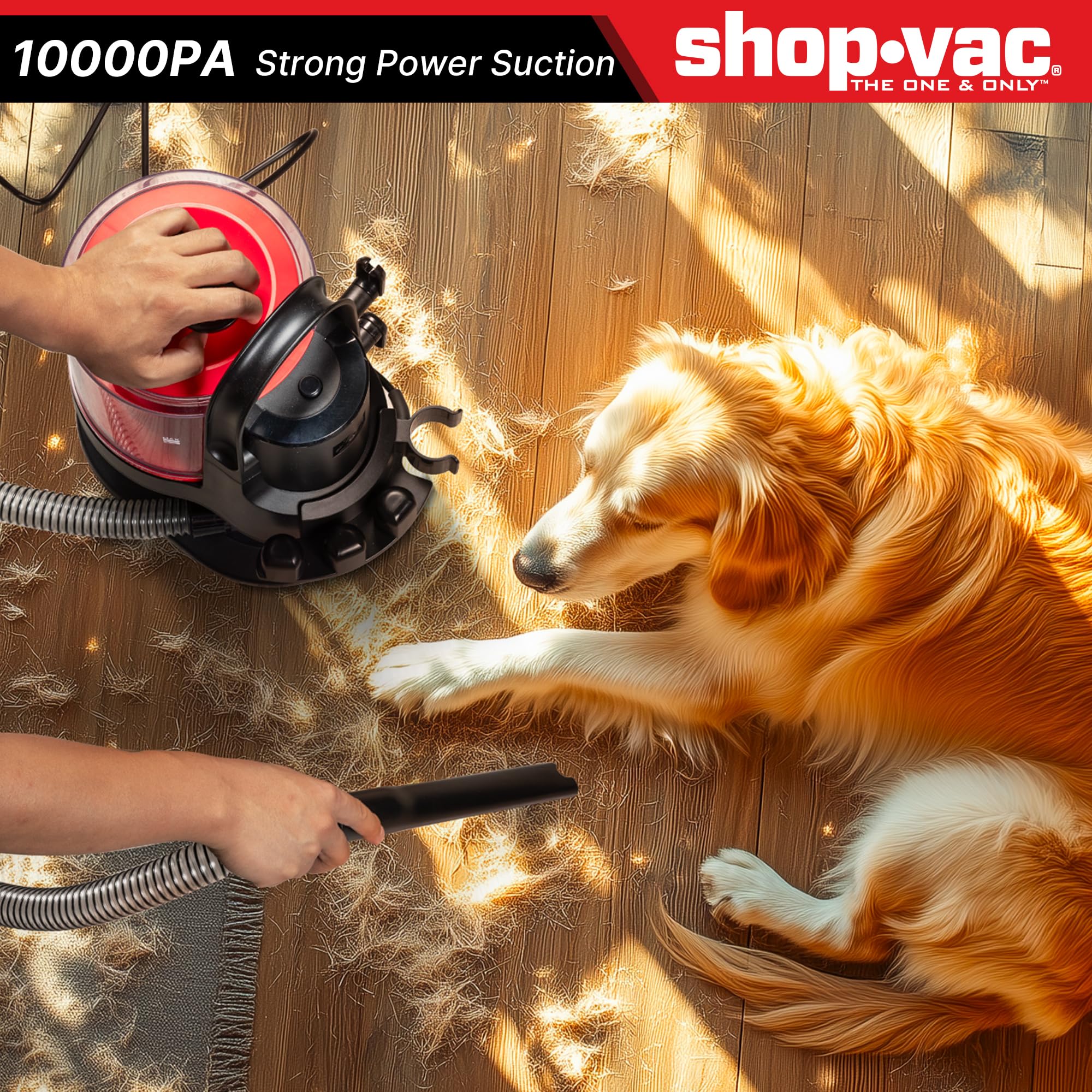 Shop-Vac 4-in-1 Pet Grooming & Vacuum, Dog Grooming Vacuum for Shedding, Professional Clippers, Brushes & Crevice Tool, 10,000Pa