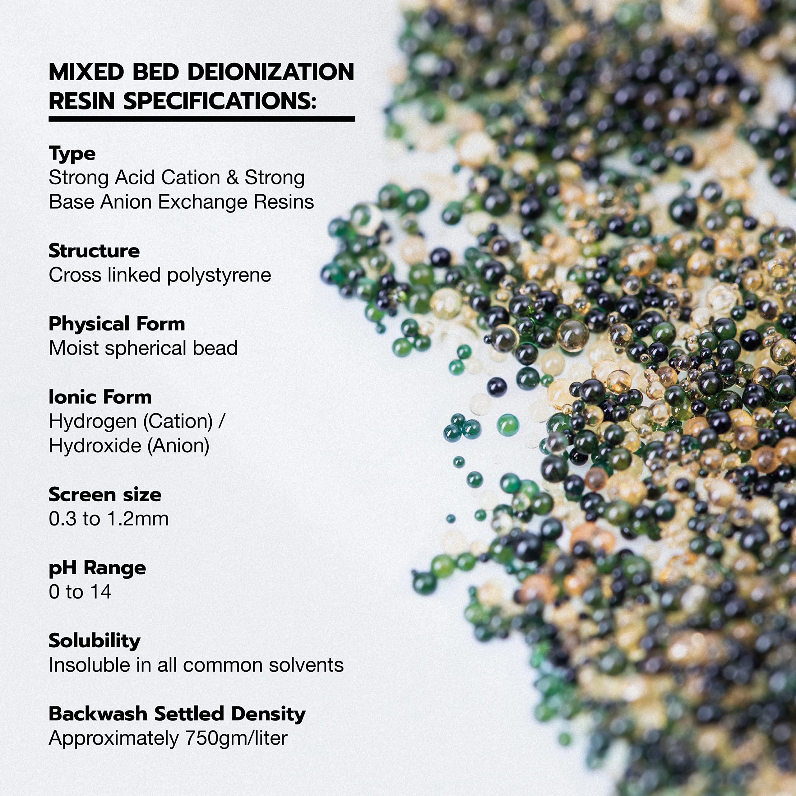 Di Resin Replacement Refill Deionization Color Changing Premium Grade, Tds Filtration, Aquariums, Spot Free Rinse, 6L