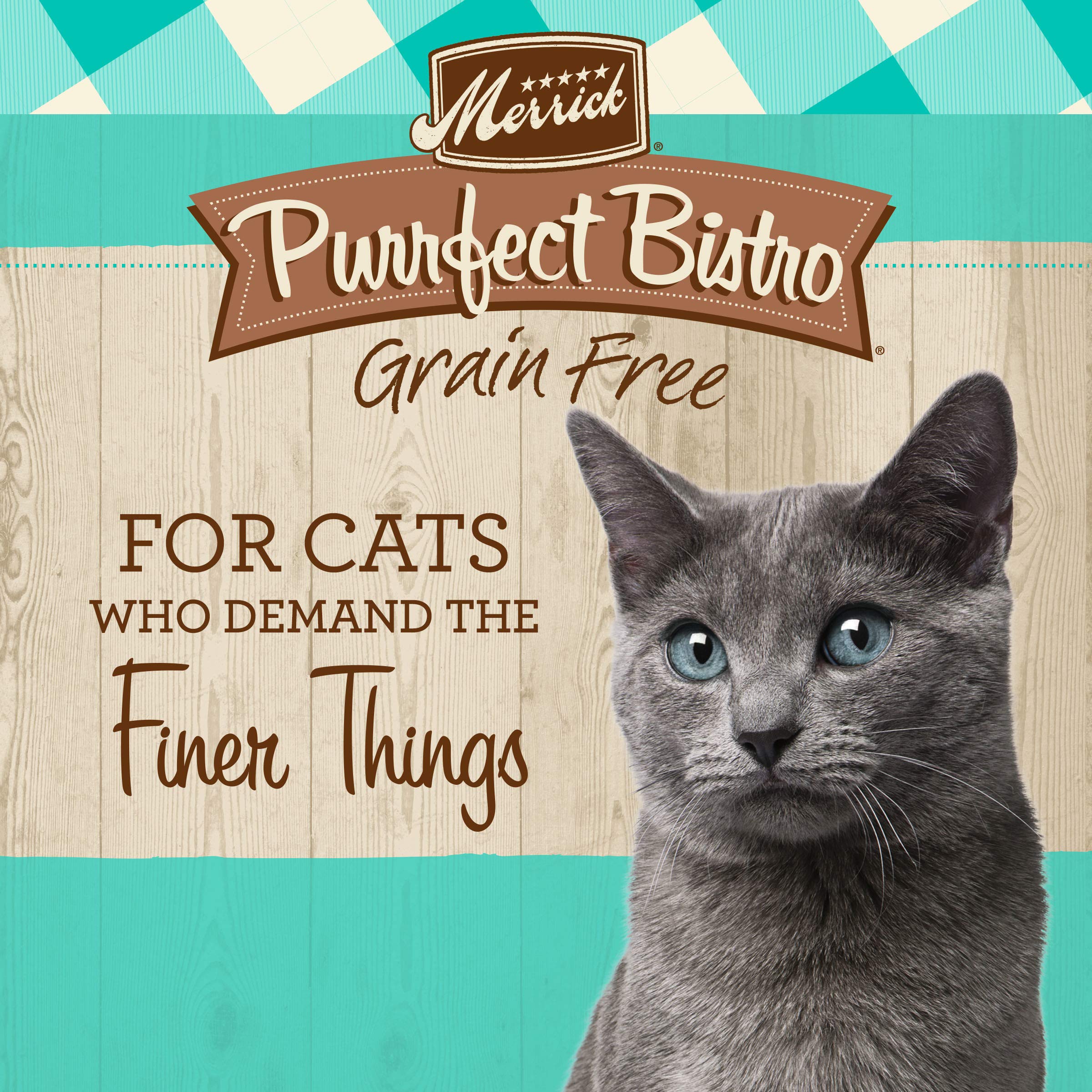 Merrick Purrfect Bistro Grain Free Natural Dry Cat Food For Adult Cats, Real Salmon And Sweet Potato Recipe - 4 lb. Bag