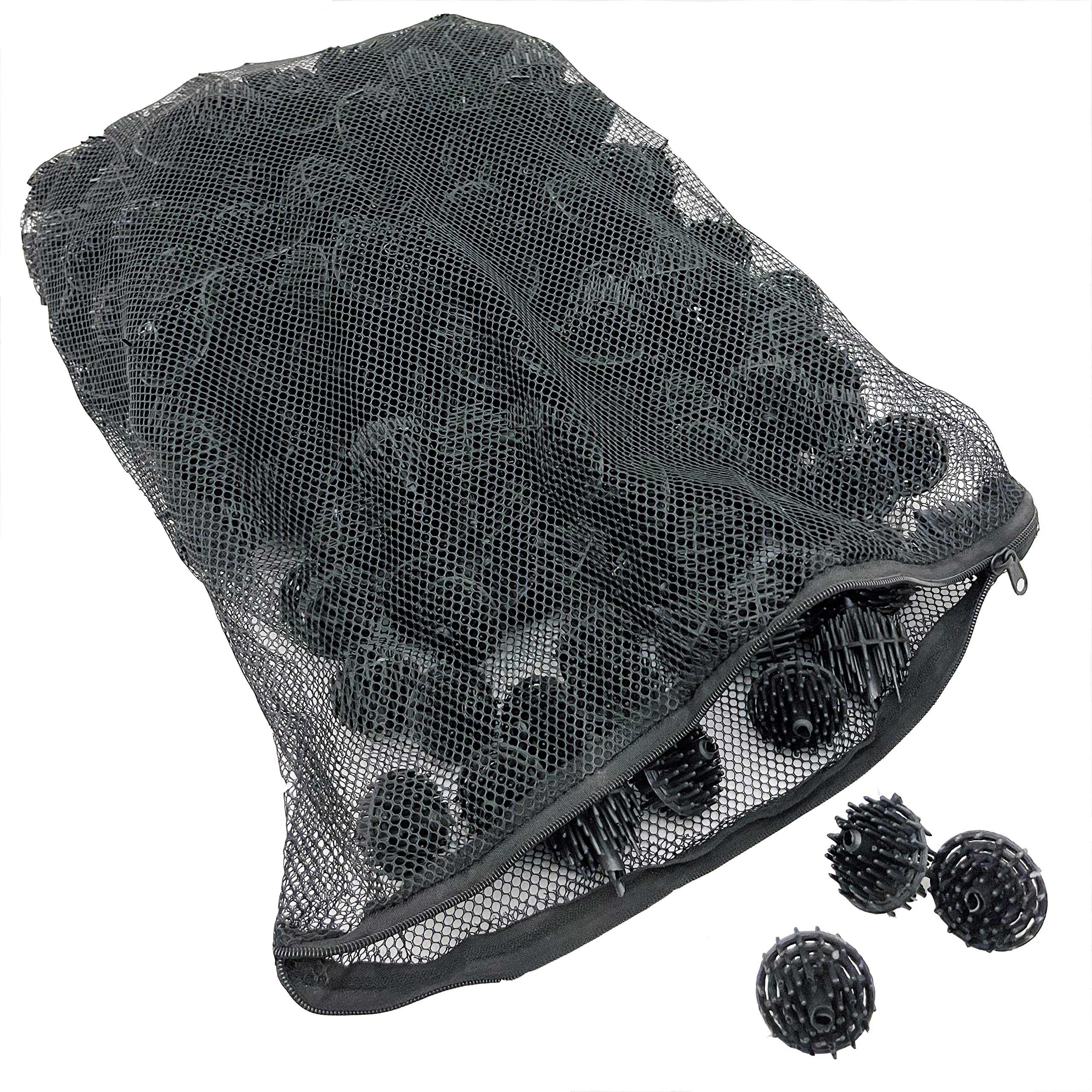 Aquarium Masters 300 Count 1.5 Inch Large Bio Balls Filter Media - Includes 18X14 Mesh Bag With Easy Access Zipper - Perfect Bio