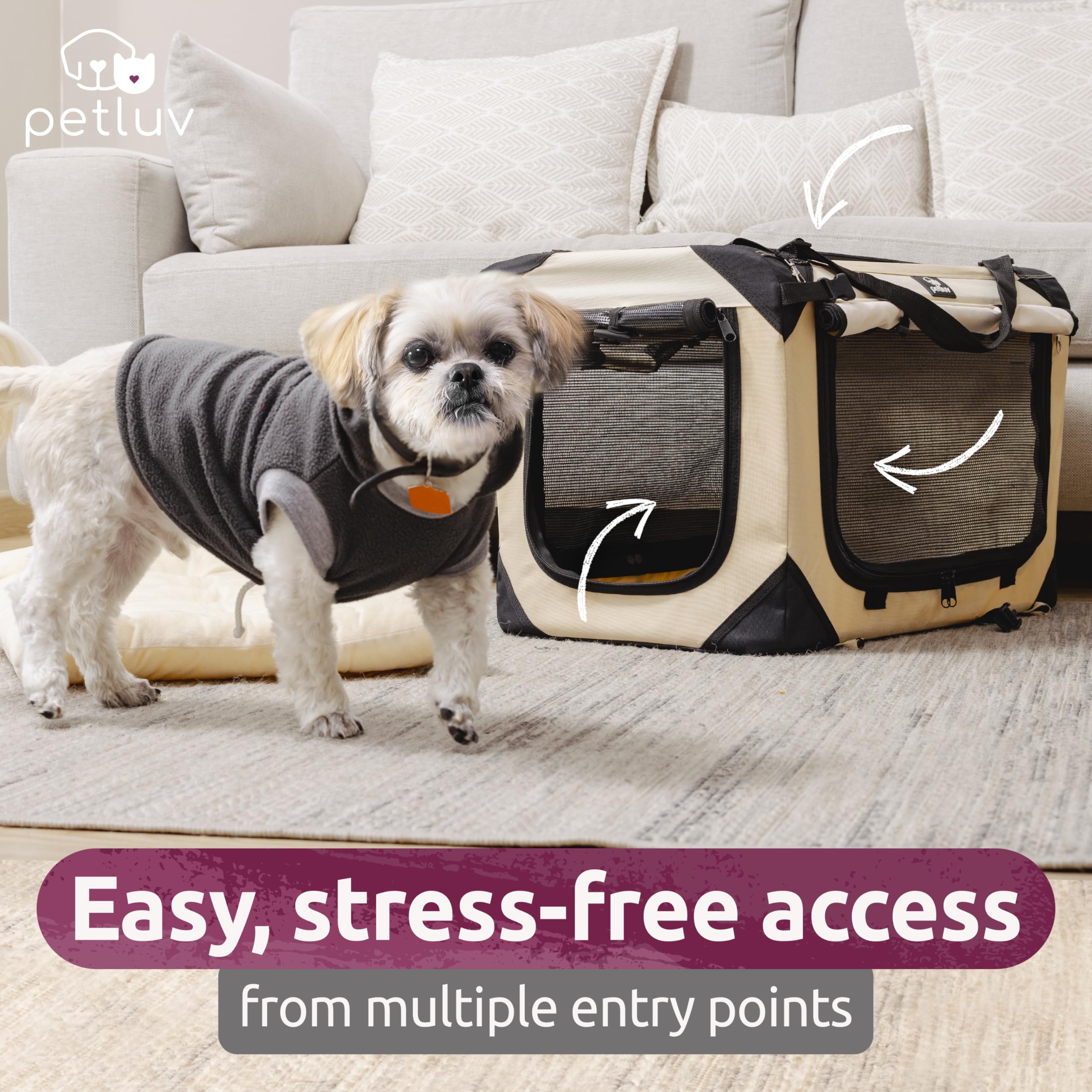 Medium Cat Carrier & Dog Carrier For Most Cats Or Small Dog. Soft Sided Pet Carrier For Travel. Collapsible, Portable With Soft