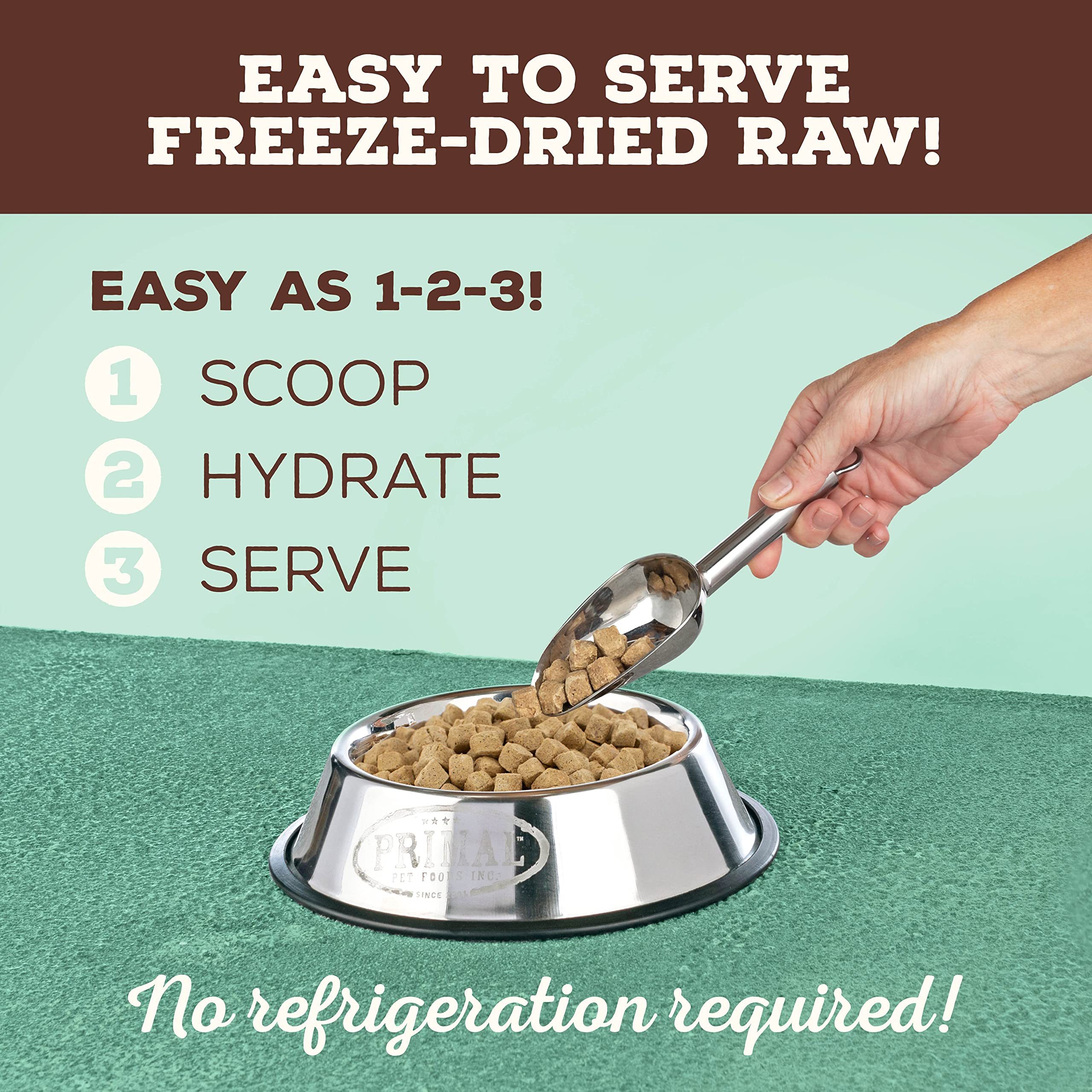 Primal Freeze Dried Dog Food Pronto, Chicken; Scoop & Serve, Complete & Balanced Meal; Also Use As Topper or Treat; Premium, Hea