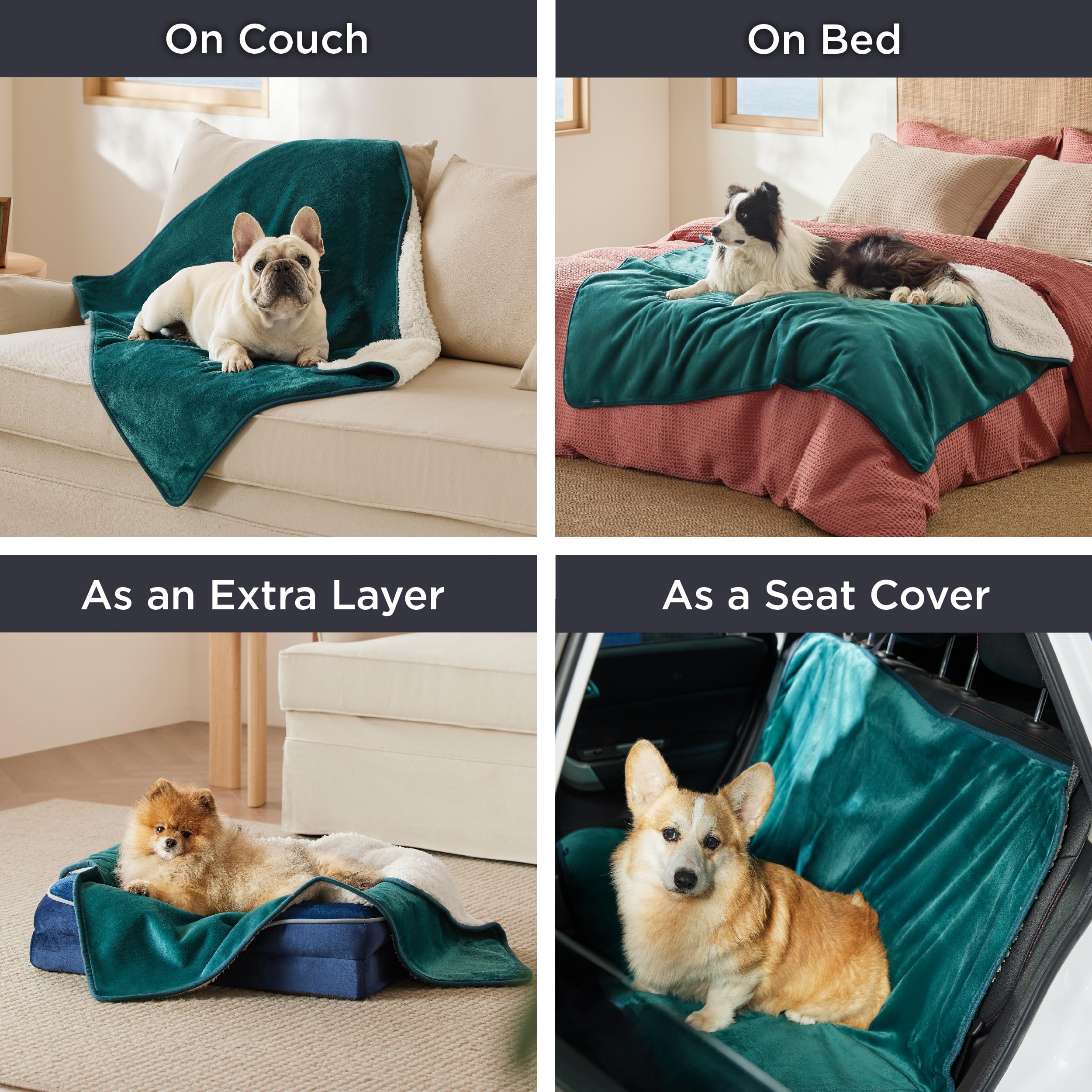 Bedsure Waterproof Blanket For Bed - Sherpa Fleece Waterproof Dog Blankets For Large Dogs, Pet Blankets For Bed/Couch/Dog Crate,