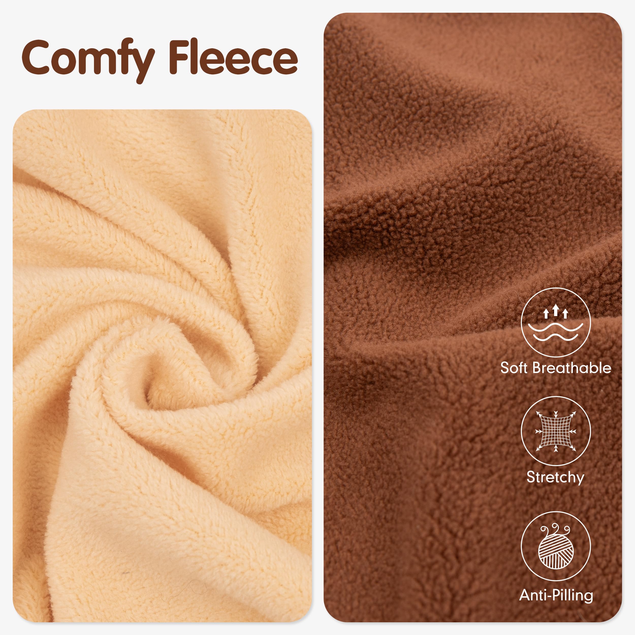 Cyeollo Fleece Sweater Vest, Reflective Sweatshirt Pullover Jacket For Small Medium Large Dogs, Boy Girl Pets Warm Clothes, Brow