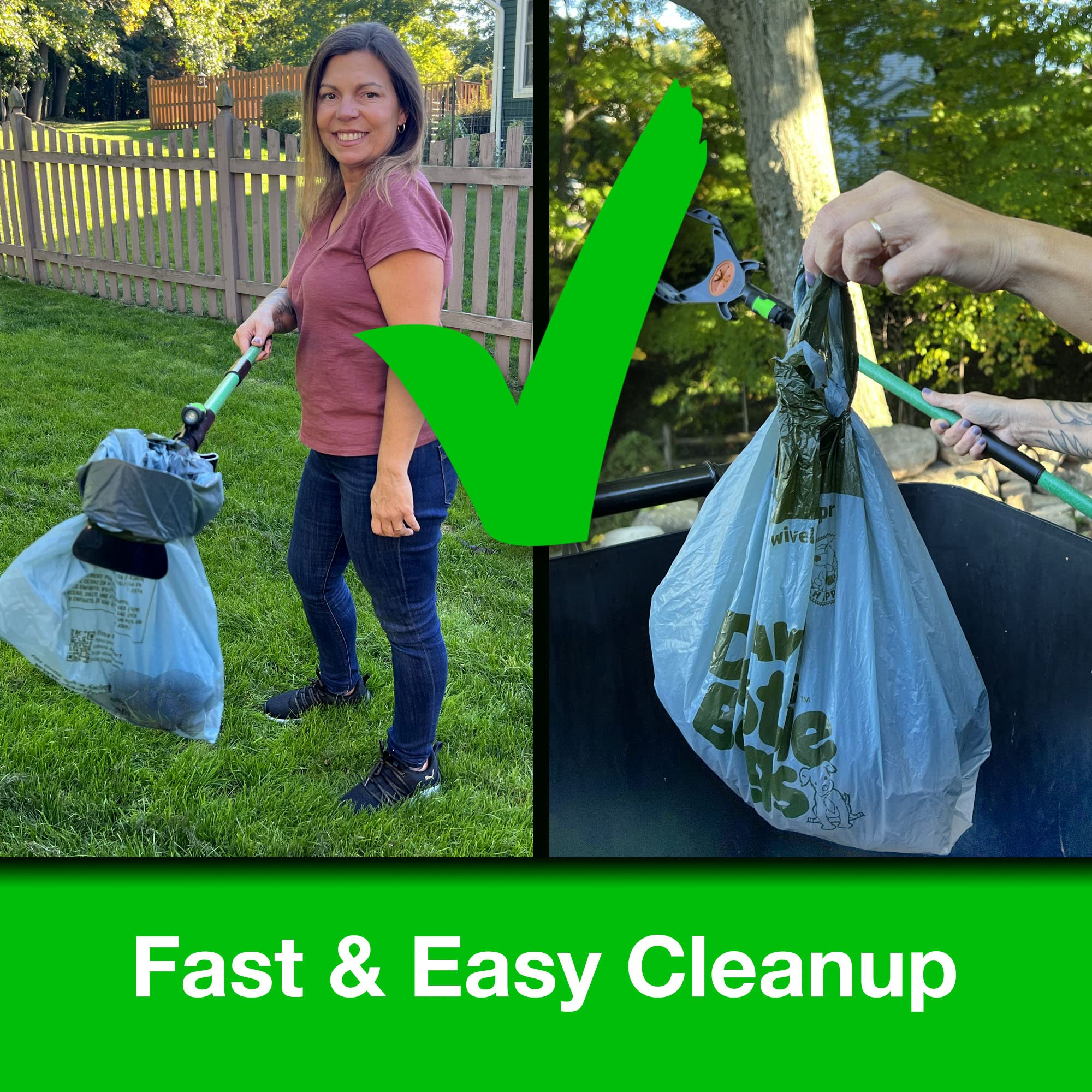 GoGo Stik XP Totally Clean Pro Pooper Scooper with Bags for All Dog Pet Waste Cleanup. 37inch. Keeps Hands and Scooper Clean. Us