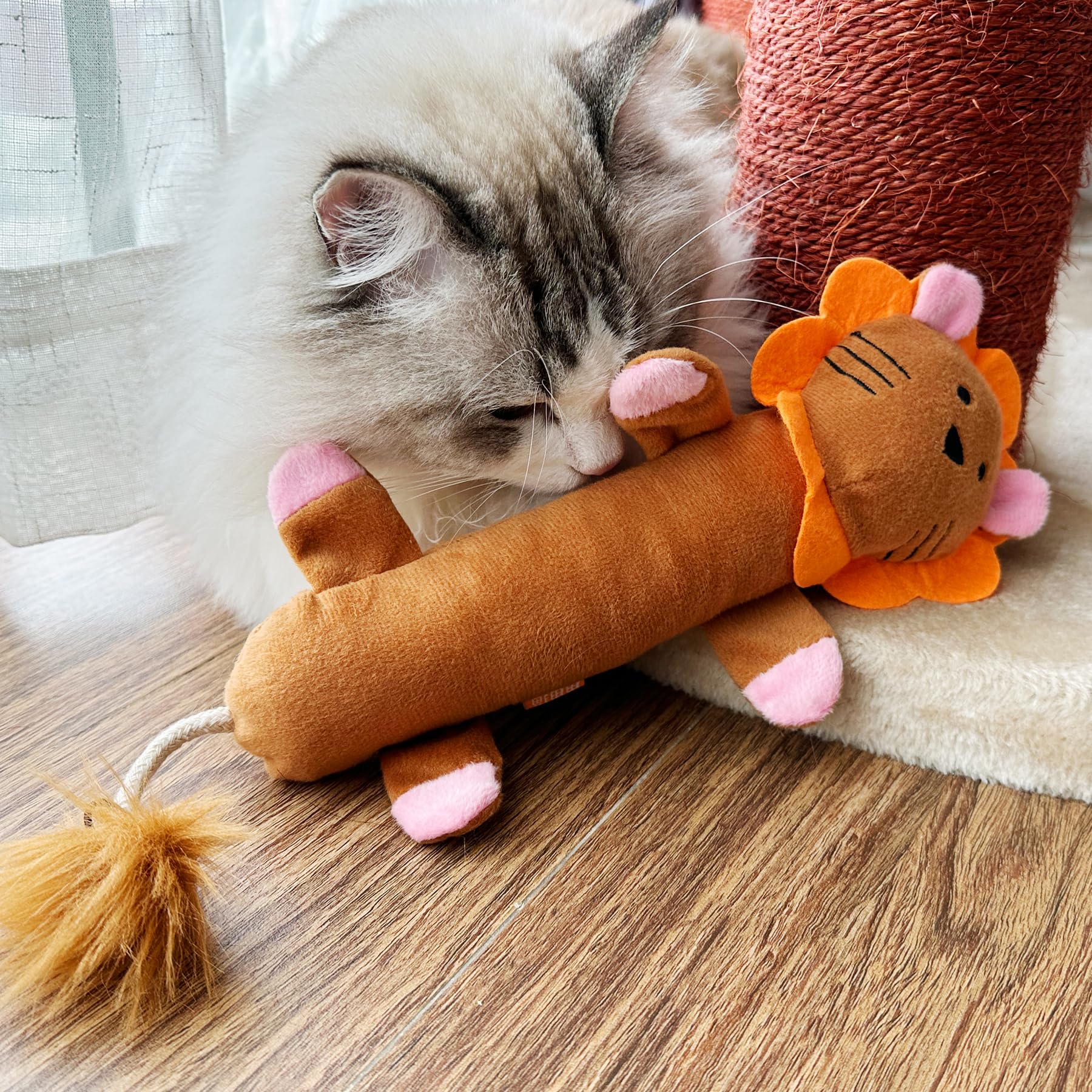 Ttcat Catnip Silvervine Matatabi Pillow For Cats & Kittens,Crinkle Sound Toy,Cat Kicker Toy,Large Size Cat Pillow Soothing Plush