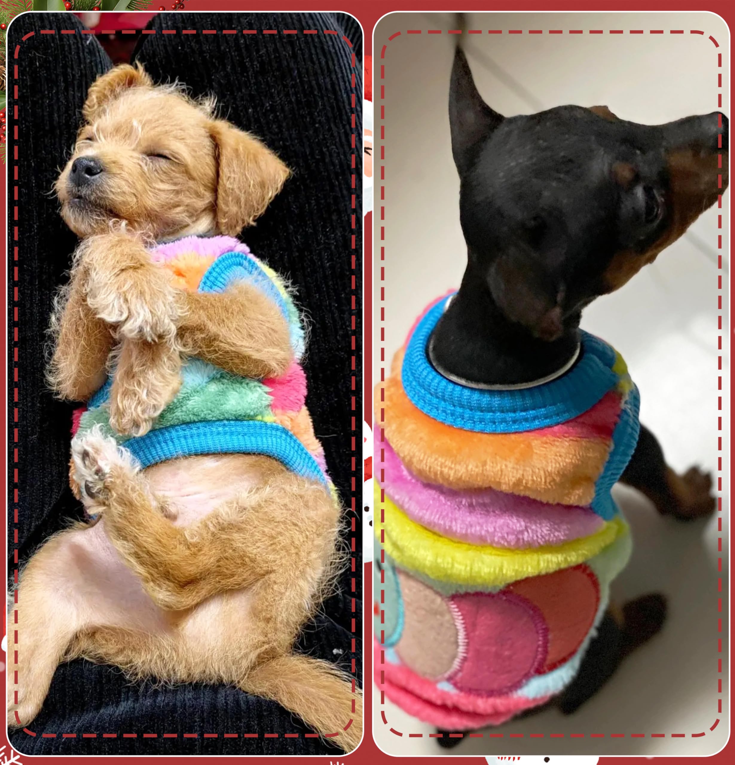 2 Pieces Chihuahua & Puppy Sweater - Cute Small & Extra Small Dog Sweater - Fleece Winter Dog Clothing