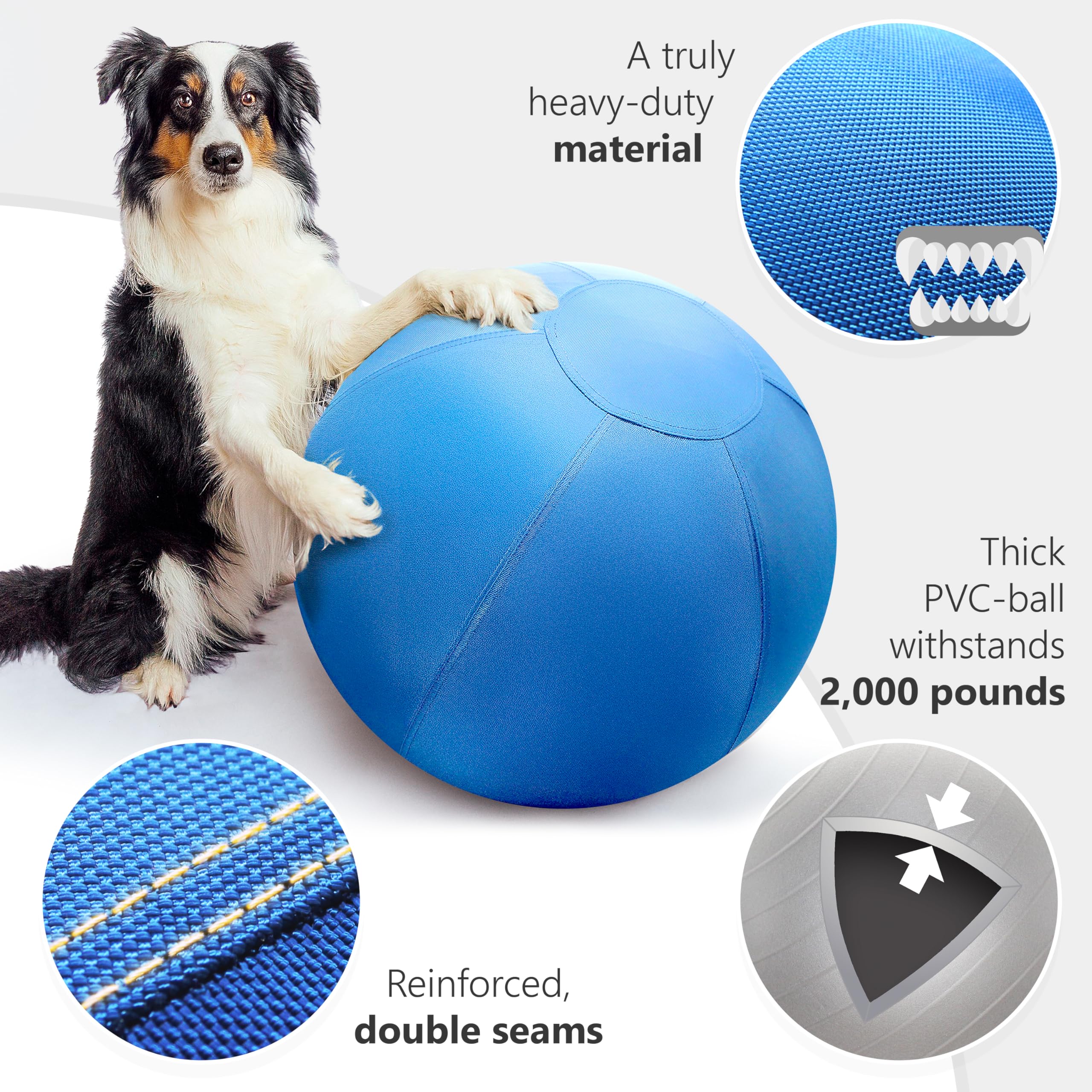 Herding Ball For Dogs And Horses - 25    Giant Ball For Dogs Australian Shepherd Chewers Collie - Collieball Herding Toy - Azure
