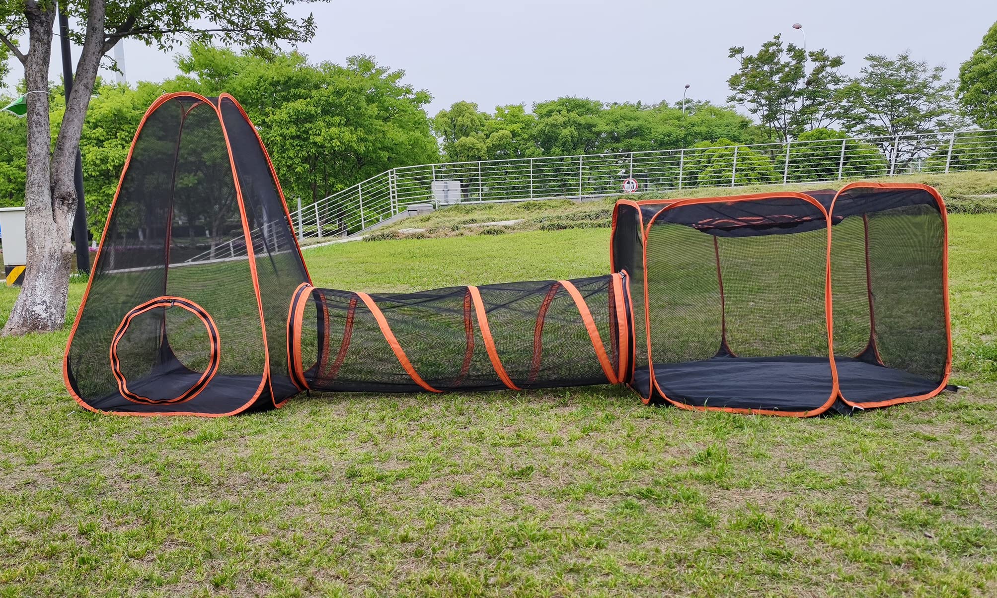 6 In 1 Pet Cat And Dog Tunnel Tent Foldable Pet Tent Outdoor Pop Up Pet Playpen Cage Fences House (Styles 1)