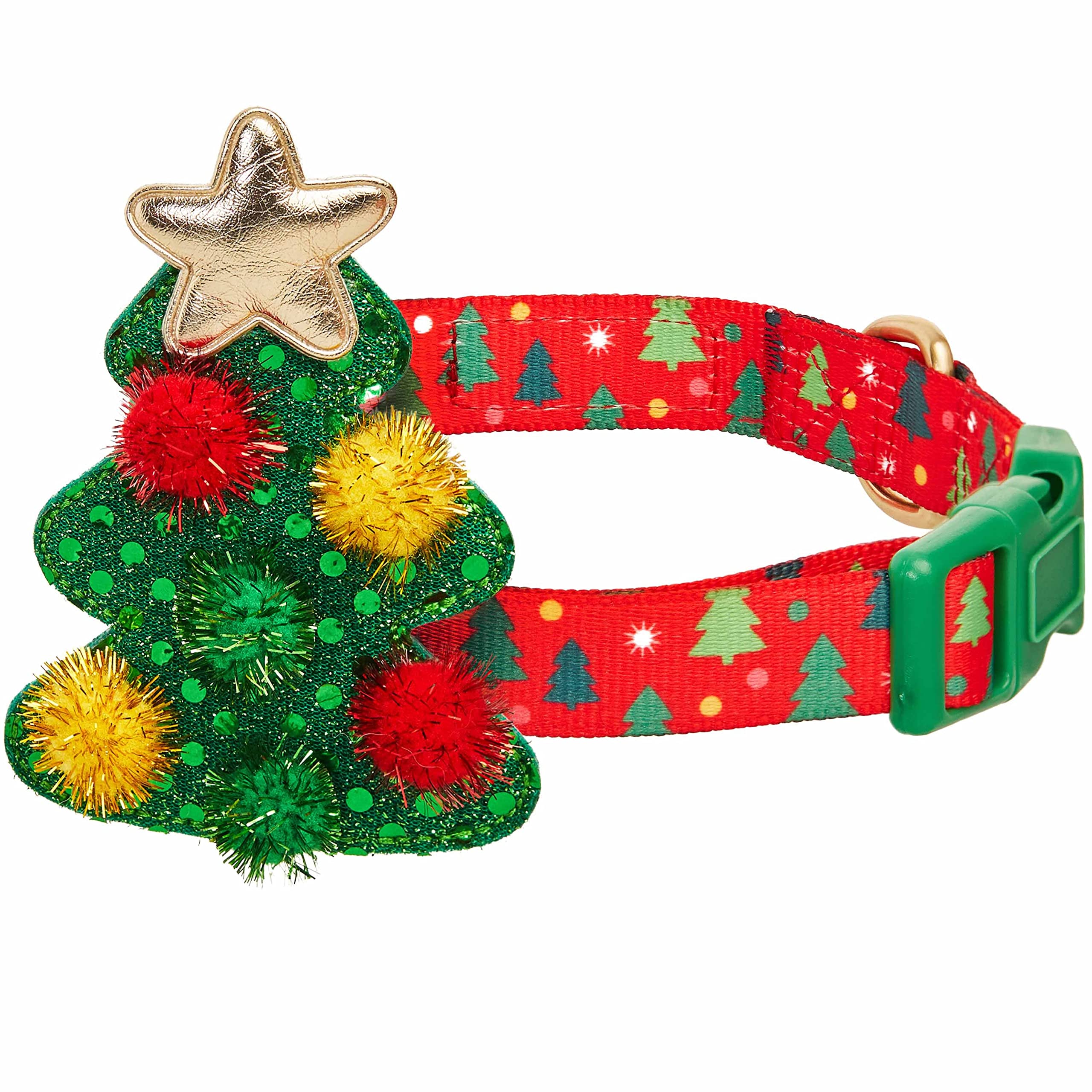Blueberry Pet Christmas Holly Adjustable Dog Collar With Stunning Bowtie D  Cor, Large, 18'-26' Neck, Award-Winning Holiday Do