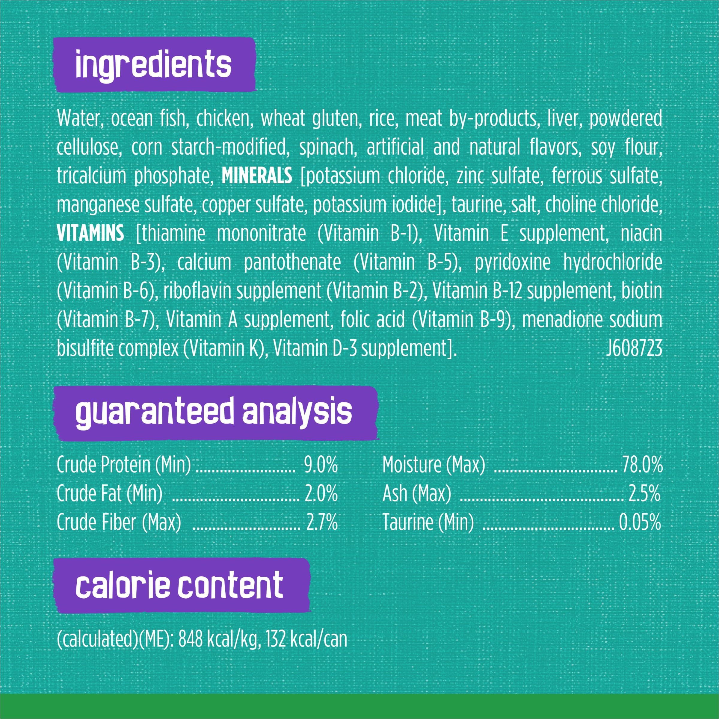 Purina Friskies Indoor Cat Food Meaty Bits Saucy Seafood Bake With Garden Greens in Sauce - (Pack of 24) 5.5 oz. Cans