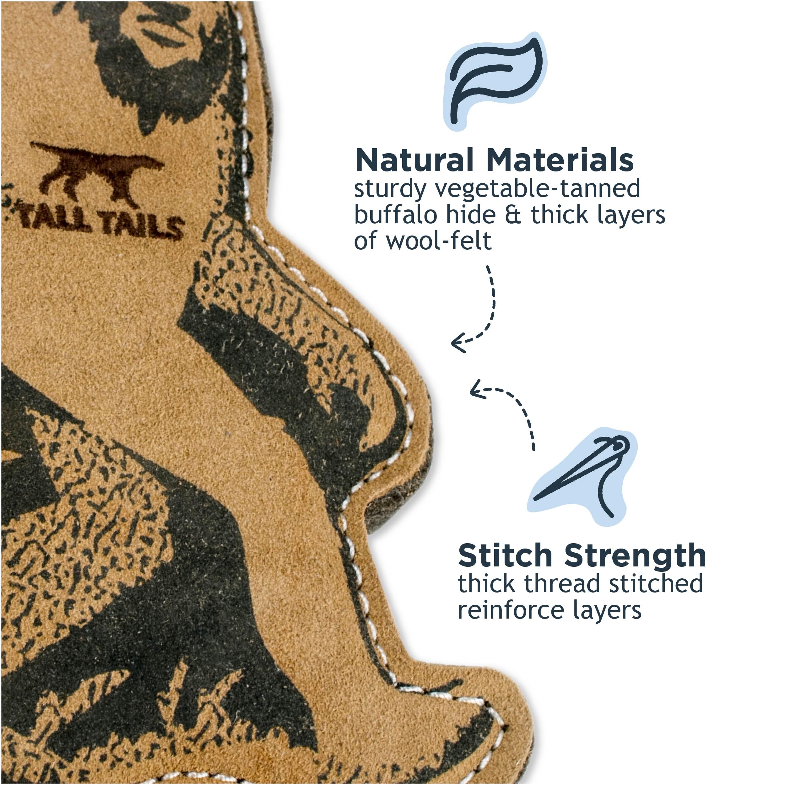 Tall Tails Big Jr. Natural Leather Fetch Toy Gift for Small Medium Large Dogs
