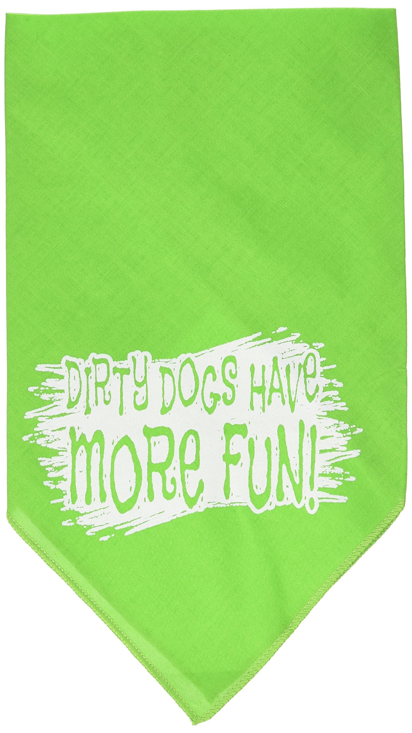 Mirage Pet Products Dirty Dog Screen Print Bandana for Pets, Small, Lime Green