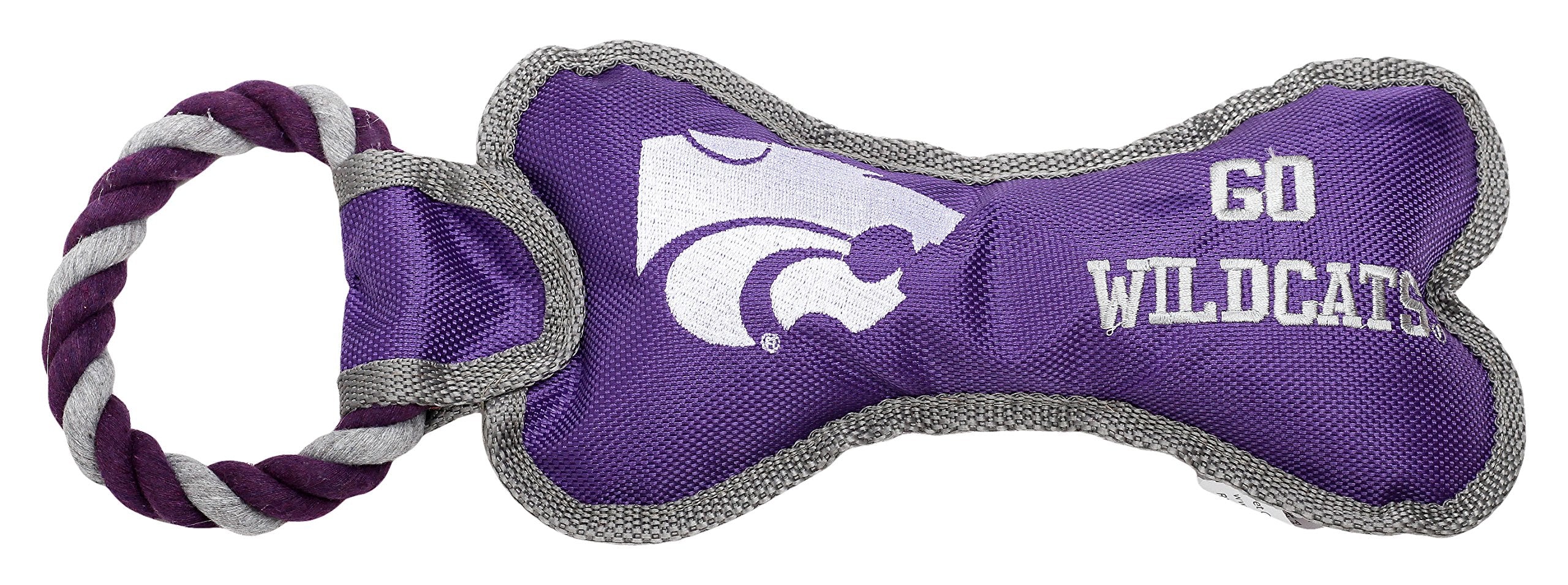 Pet Goods Manufacturing Bonerp-055 Ncaa Kansa State Wildcats Bone With Rope Dog Toy