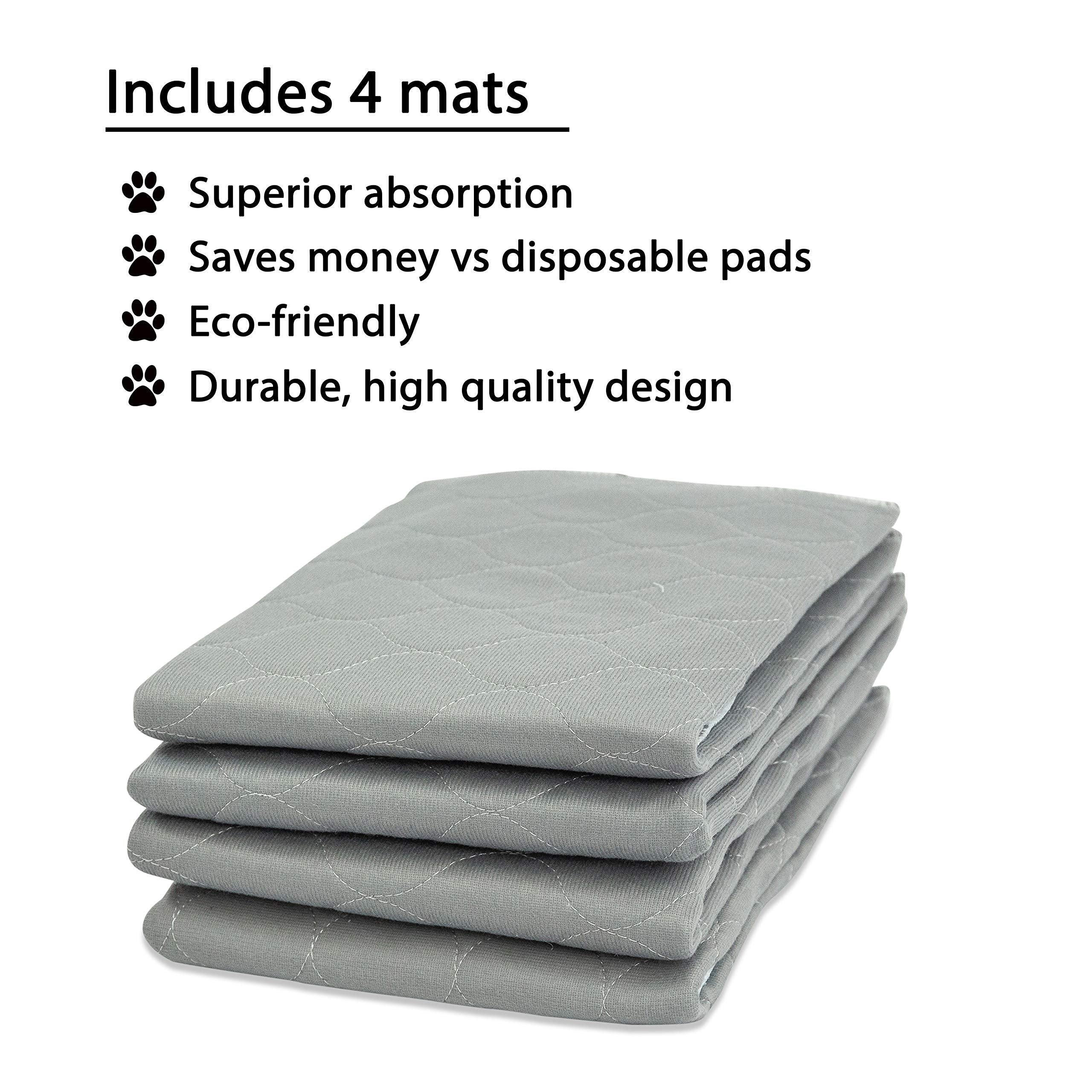 Rocket & Rex Washable Pee Pads For Dogs | Reusable Puppy Pads And Piddle Pads For Dogs | Waterproof, Absorbent, Easy Cleanup | Tons Of Uses In Home | Reduces Waste | Small - Medium Breeds