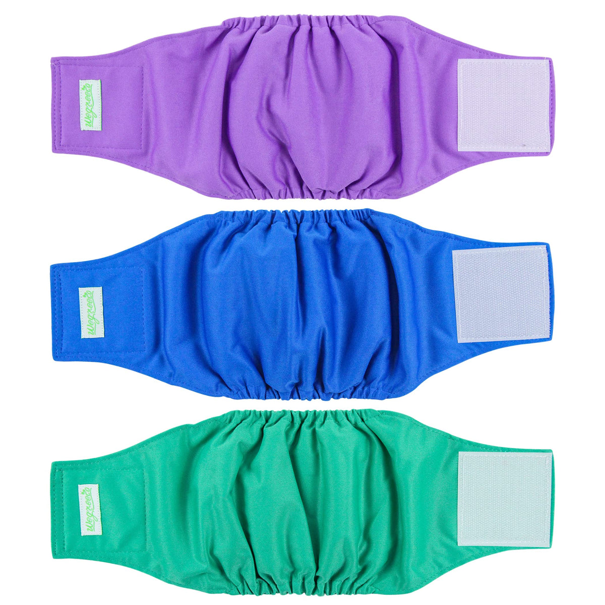 Wegreeco Washable Dog Diapers - Washable Male Dog Belly Wrap- Pack Of 3 - (Blue,Green,Purple,Small)