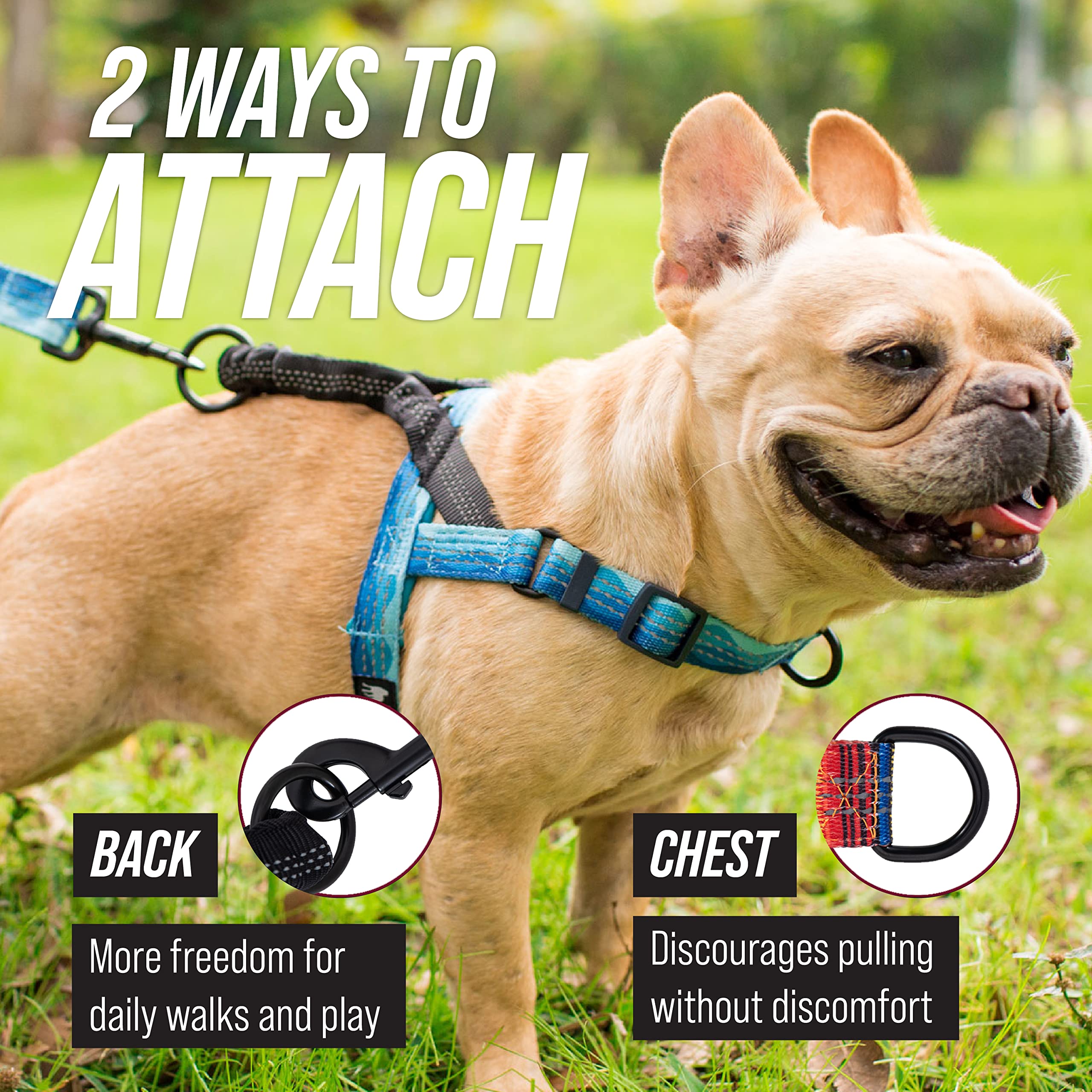 Leashboss No Pull Dog Harness, Easy Walk For Small, Medium, And Large Pets, Reflective With Rear And Front Clip Attachment (Space Pattern, Medium)