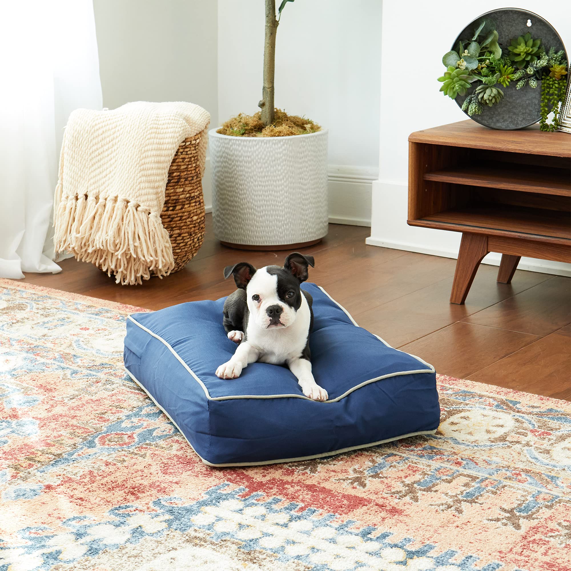 Casey Extra Small (24 X 18 In.) Navy Rectangle Indoor/Outdoor Pillow Style Dog Bed