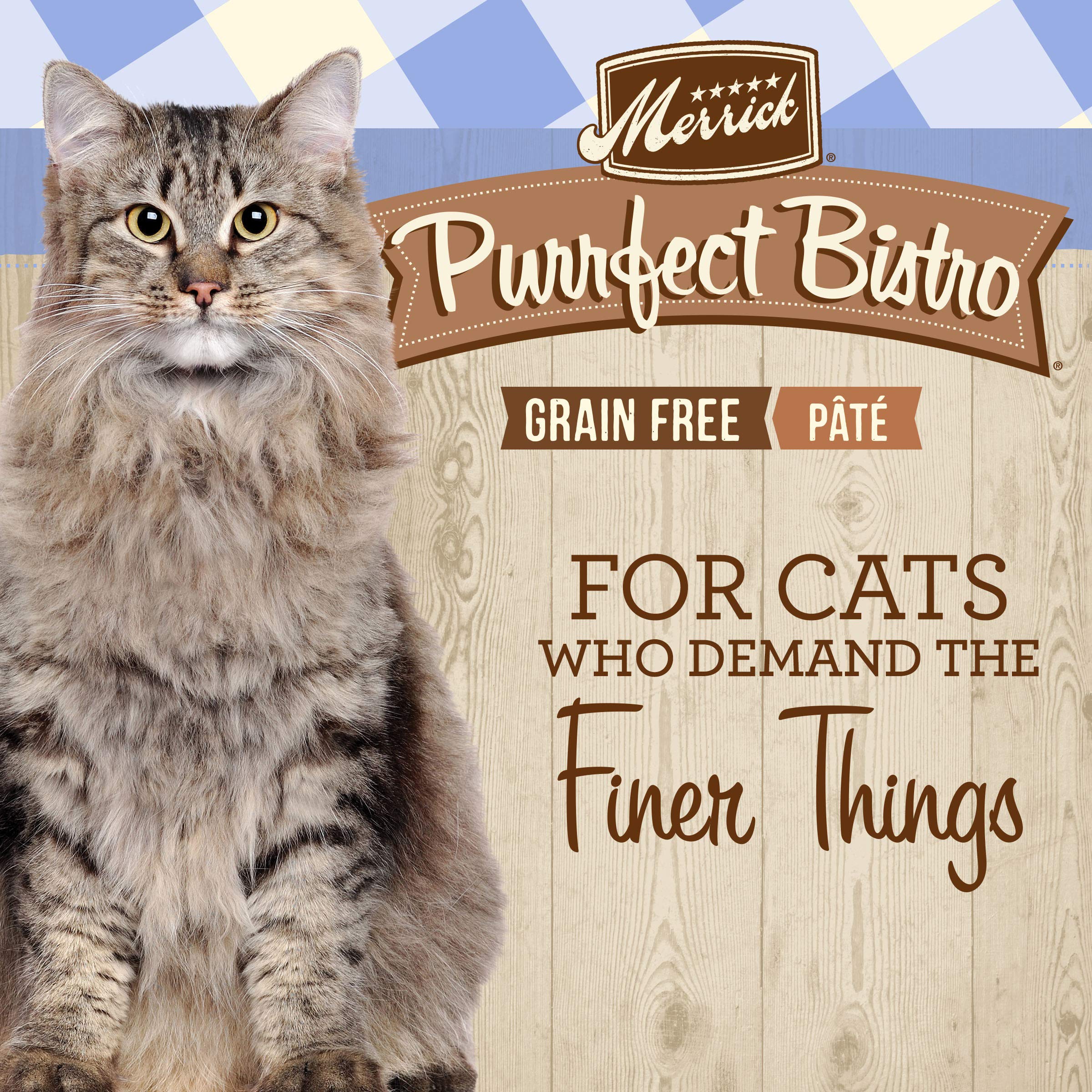 Merrick Purrfect Bistro Grain Free Premium Soft Canned Pate Adult Wet Cat Food, High Protein Tuna Recipe - (Pack of 24) 3 oz. Ca