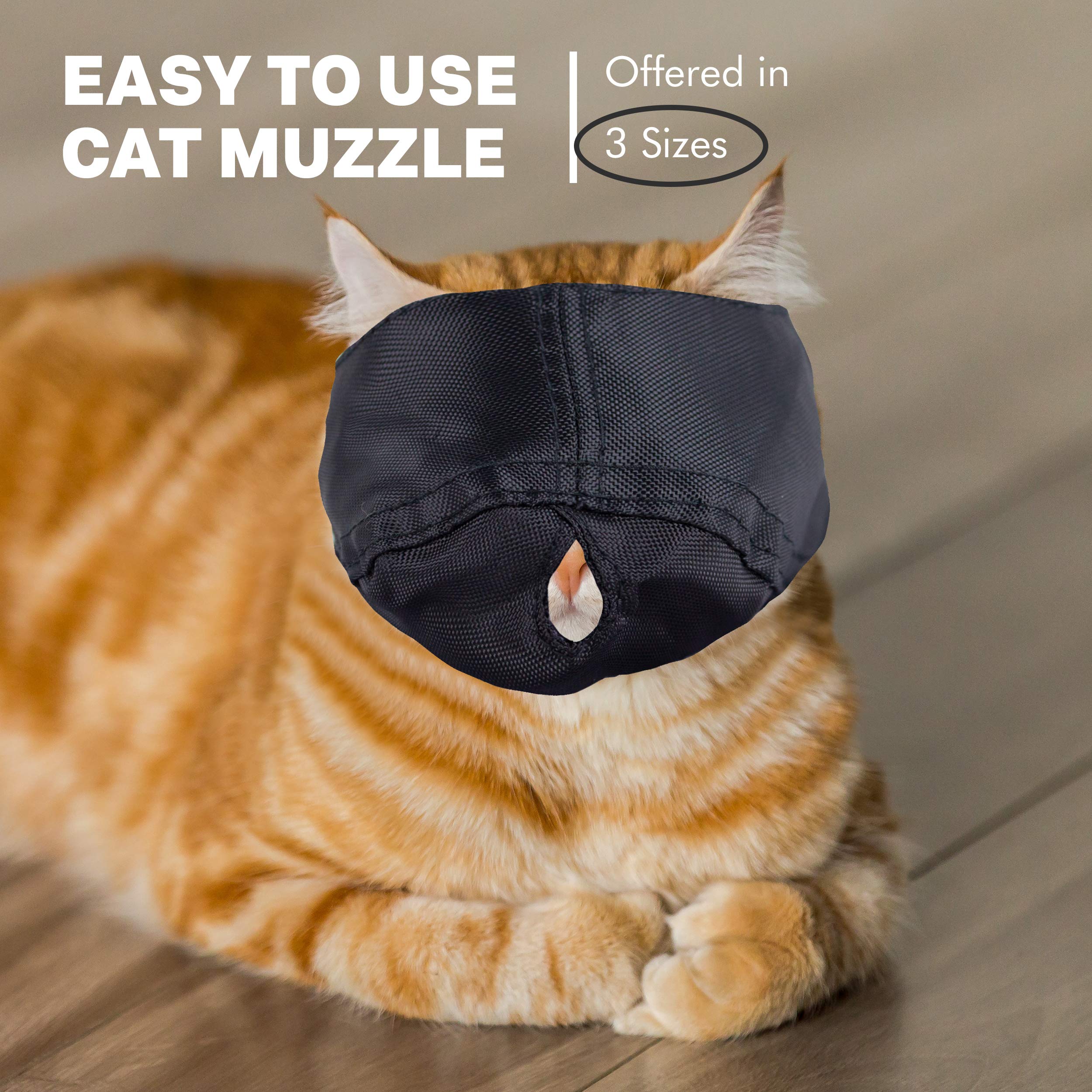 Downtown Pet Supply - Cat Muzzle for Grooming - Gentle and Soft Muzzle - Cat Grooming Supplies - Nylon - Large