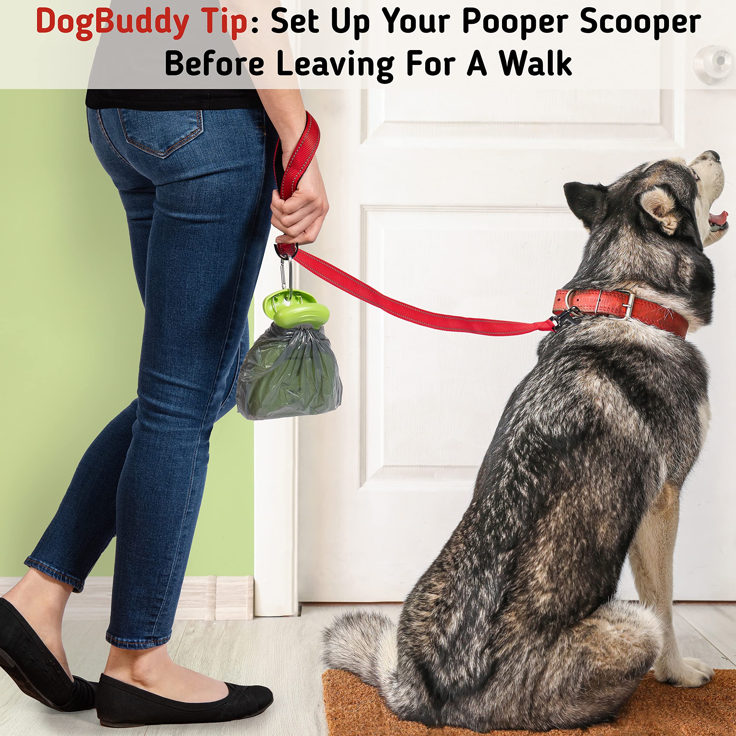 Dogbuddy Pooper Scooper, Portable Dog Pooper Scooper, Poop Scoop For Small And Large Dogs, Pooper Scooper With Bag Attachment, Leash Clip And Dog Poop Bags Included (Medium, Taupe)