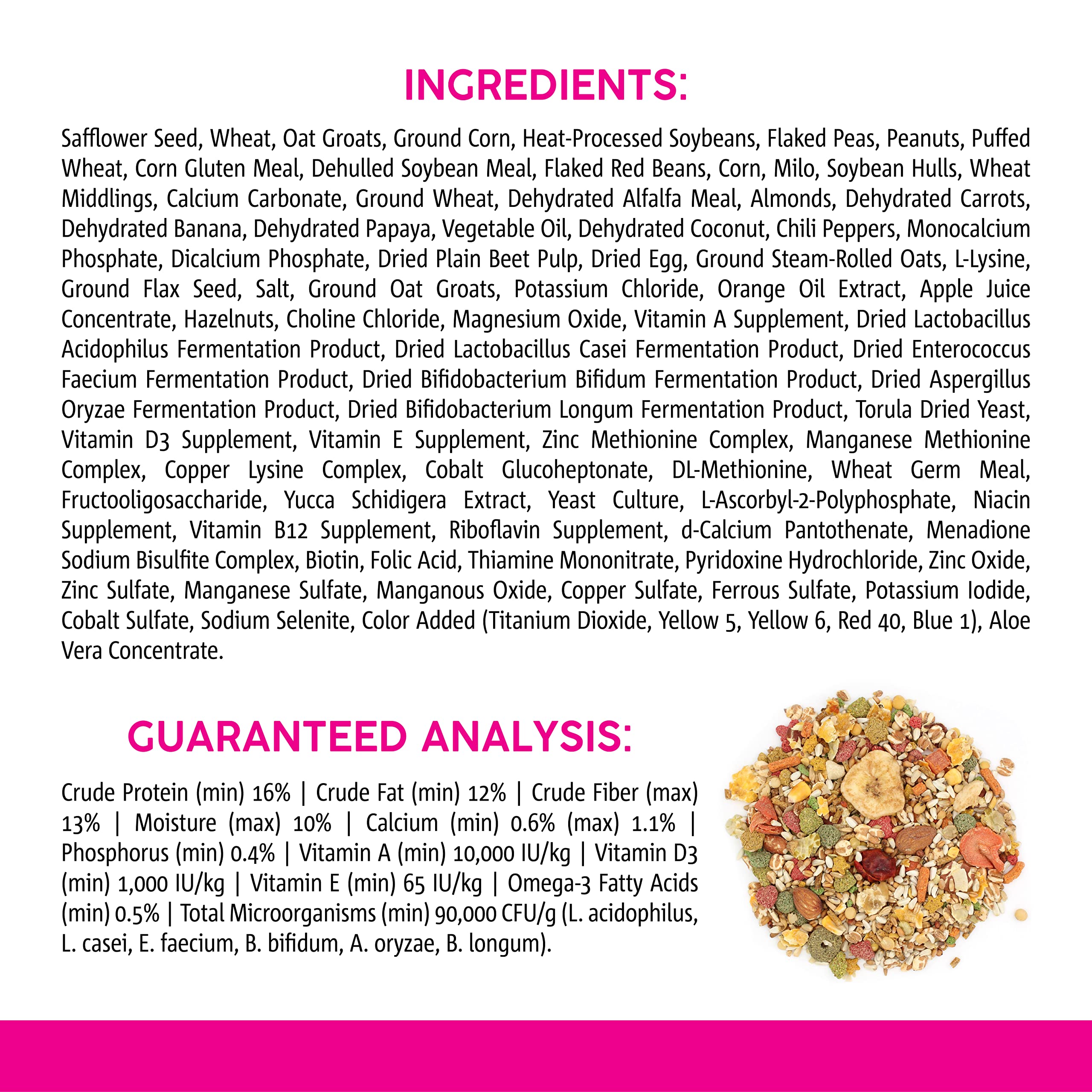 Vitakraft Vita Smart Gourmet Conure Food - Vitamin-Fortified - Daily Pet Bird Food for Conures and Small Parrots