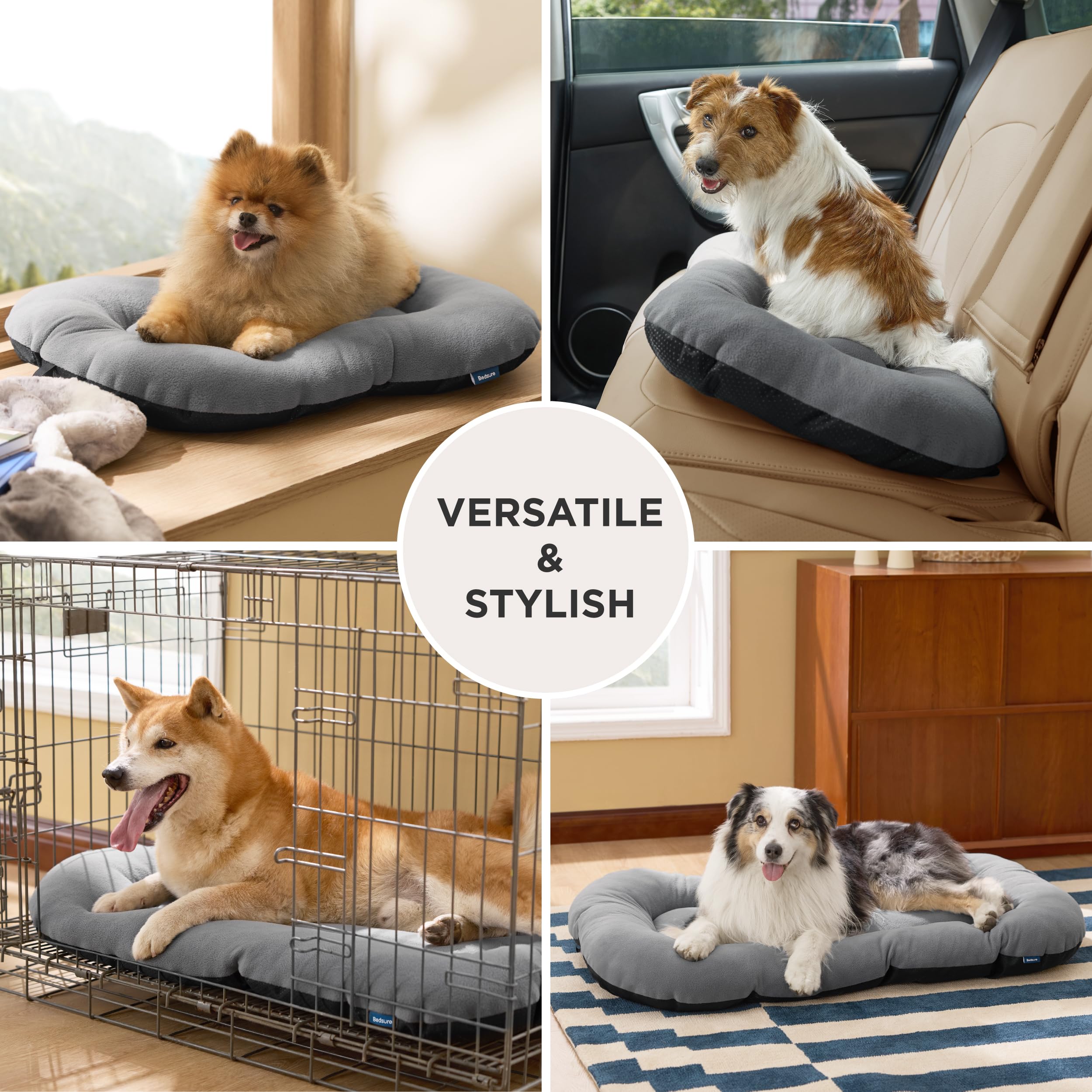 Bedsure Washable Dog Crate Pad For Small Dogs, Flat Puppy Kennel Dog Bed For Crate, Ultra Soft Fleece Pet Sleeping Mat With Non-