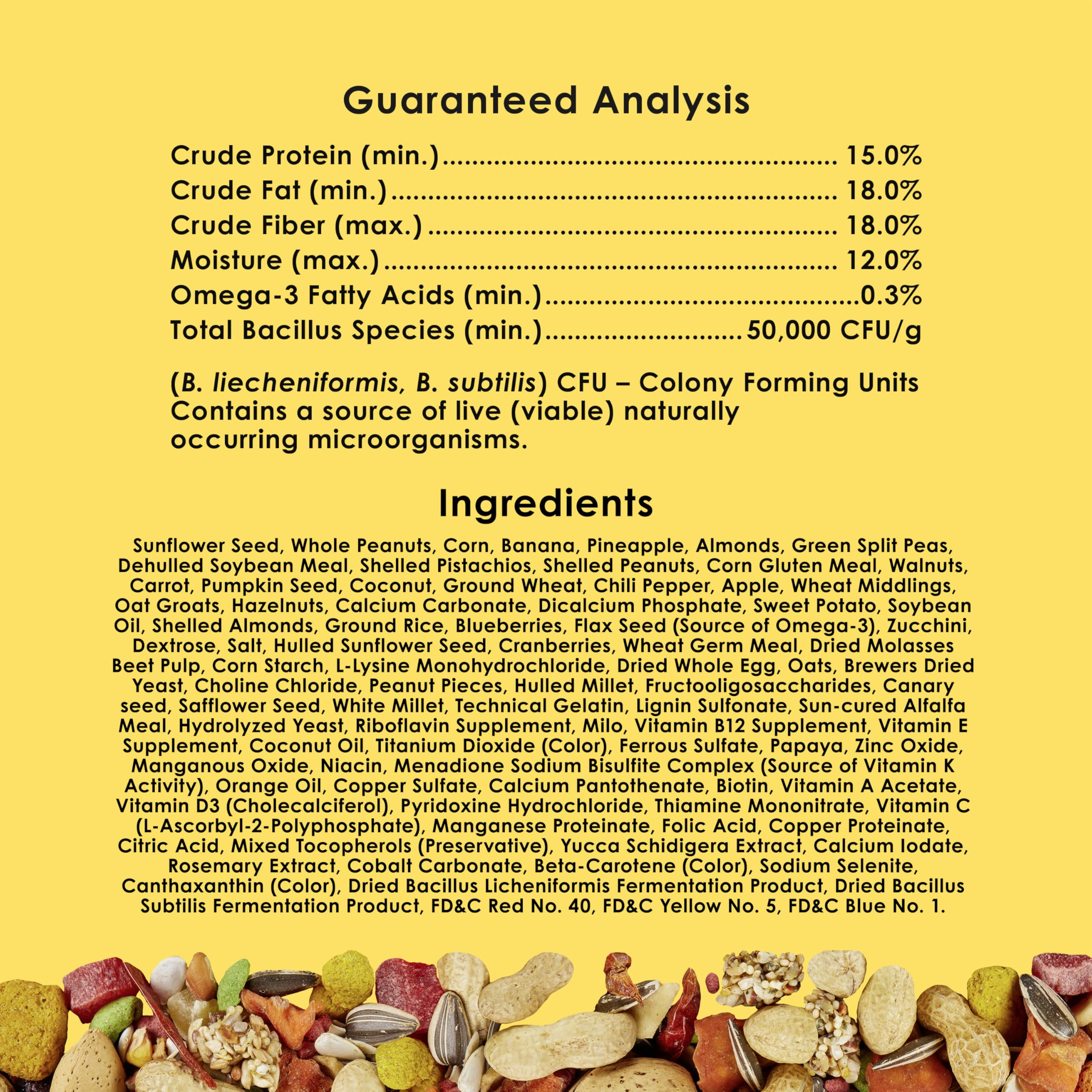 Kaytee Fiesta Big Bites Macaw Food, Nutritious and Fun Blend, Supports Skin, Feather, Digestion, Brain and Heart Health, 10 poun