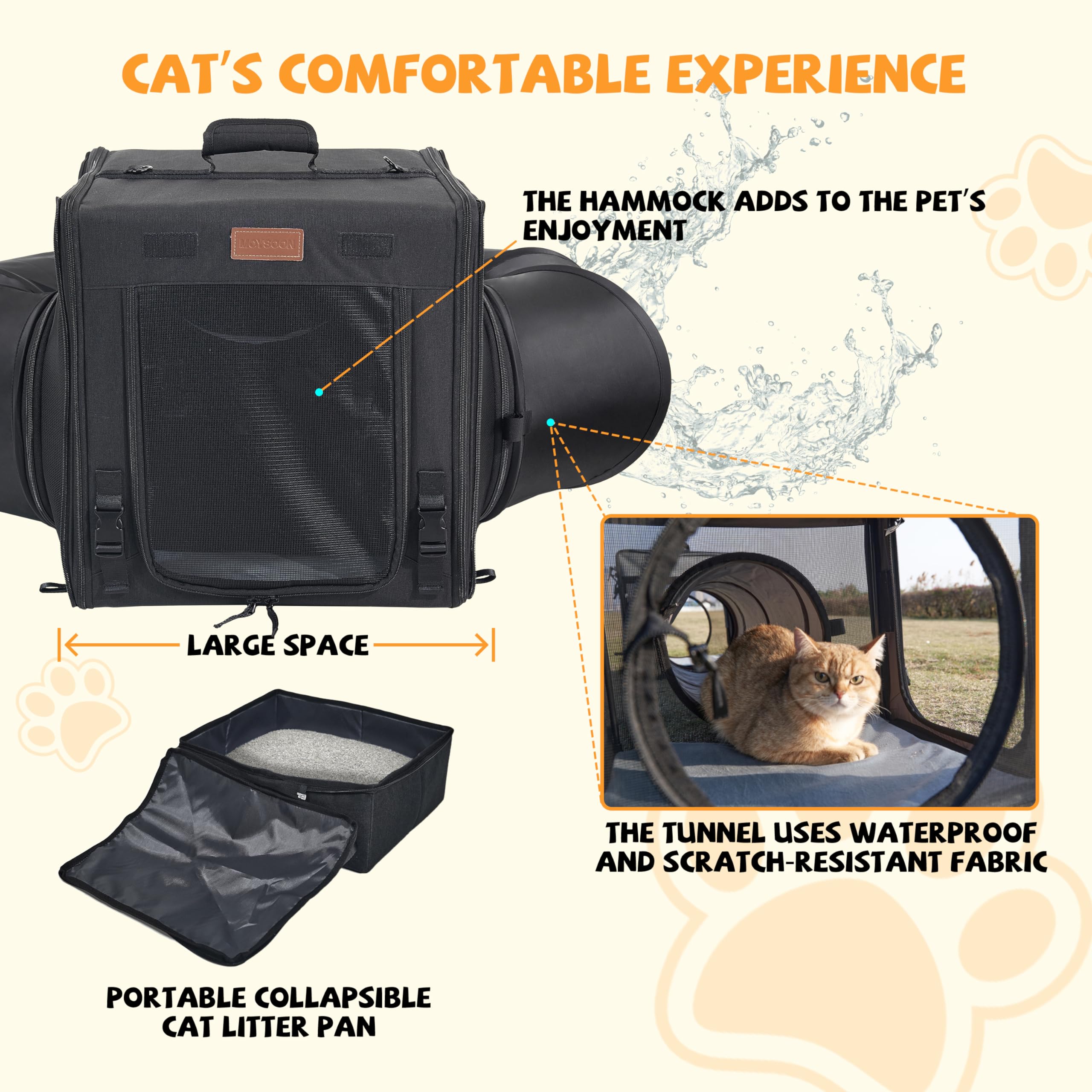 Cat Travel Carrier With Litter Box Portable Single Cat Carriers For Cat And Pet Shelter Ideal For Single Cat Soft Foldable Desig