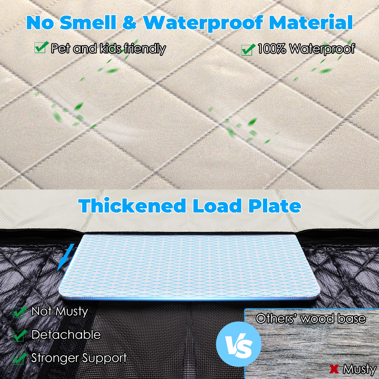 Urpower Xl Dog Back Seat Extender For Crew Cab Truck, Hard Bottom Dog Car Seat Cover Waterproof Dog Car Hammock Pet Backseat Bed, Pet Truck Accessories For F150 / Ram 1500/ Tundra Crew Cab