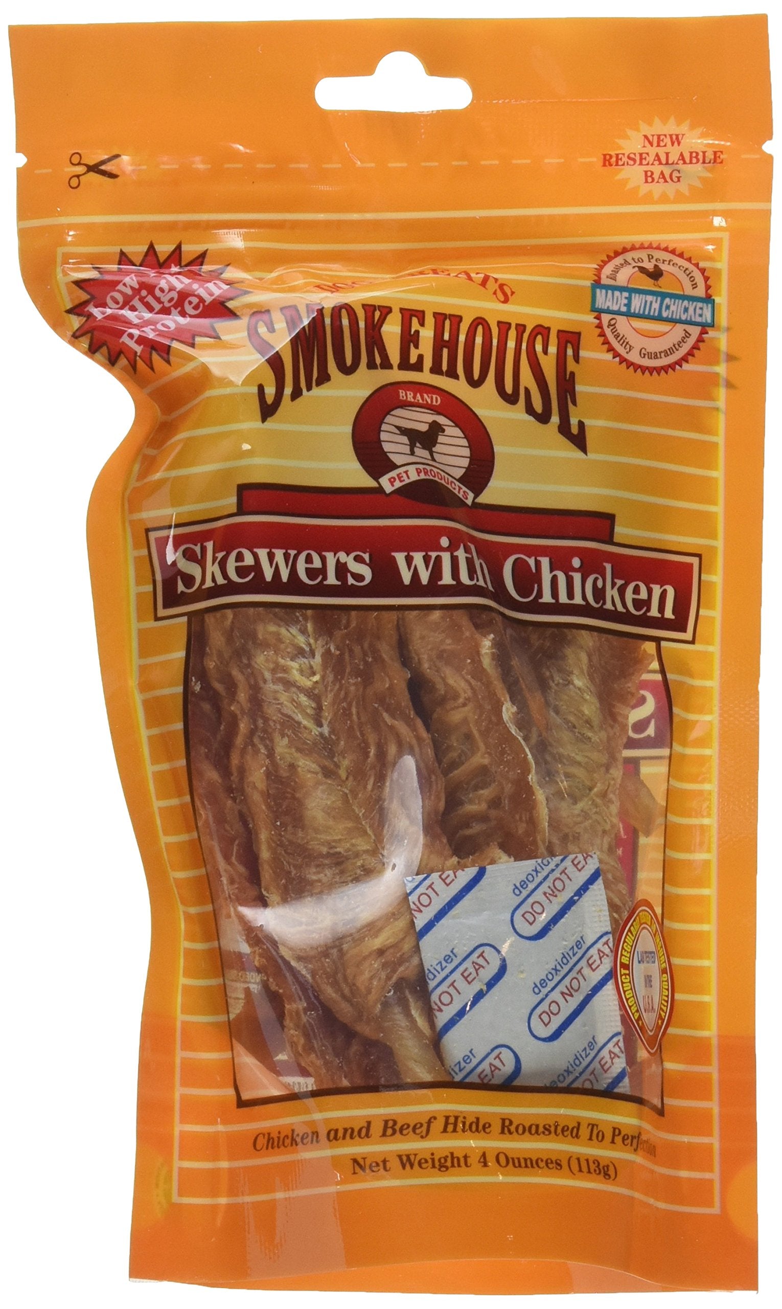 Smokehouse Pet Products Dsm25021 Chicken Skewer Natural Dog Treat, 4-Ounce (Pack of 4)