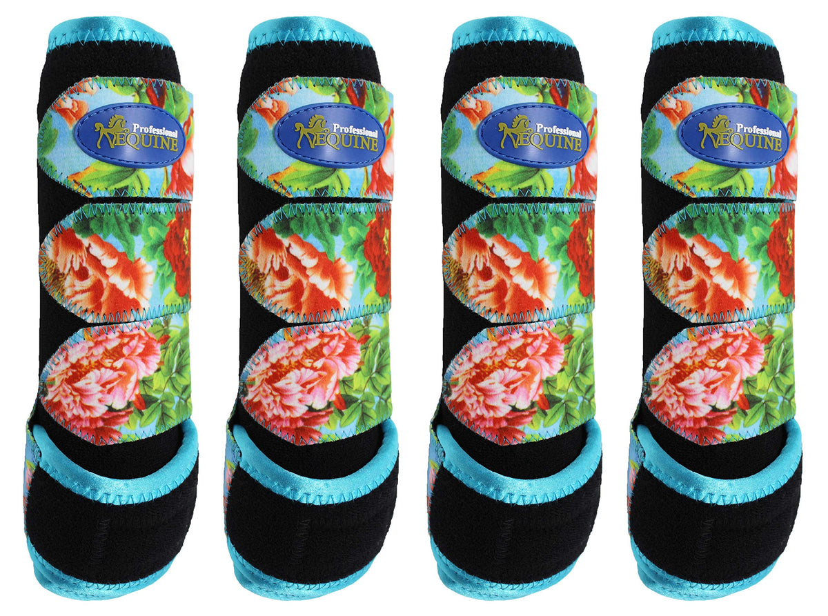 Professional Equine Horse Medium 4-Pack Sports Medicine Splint Boots 4163C