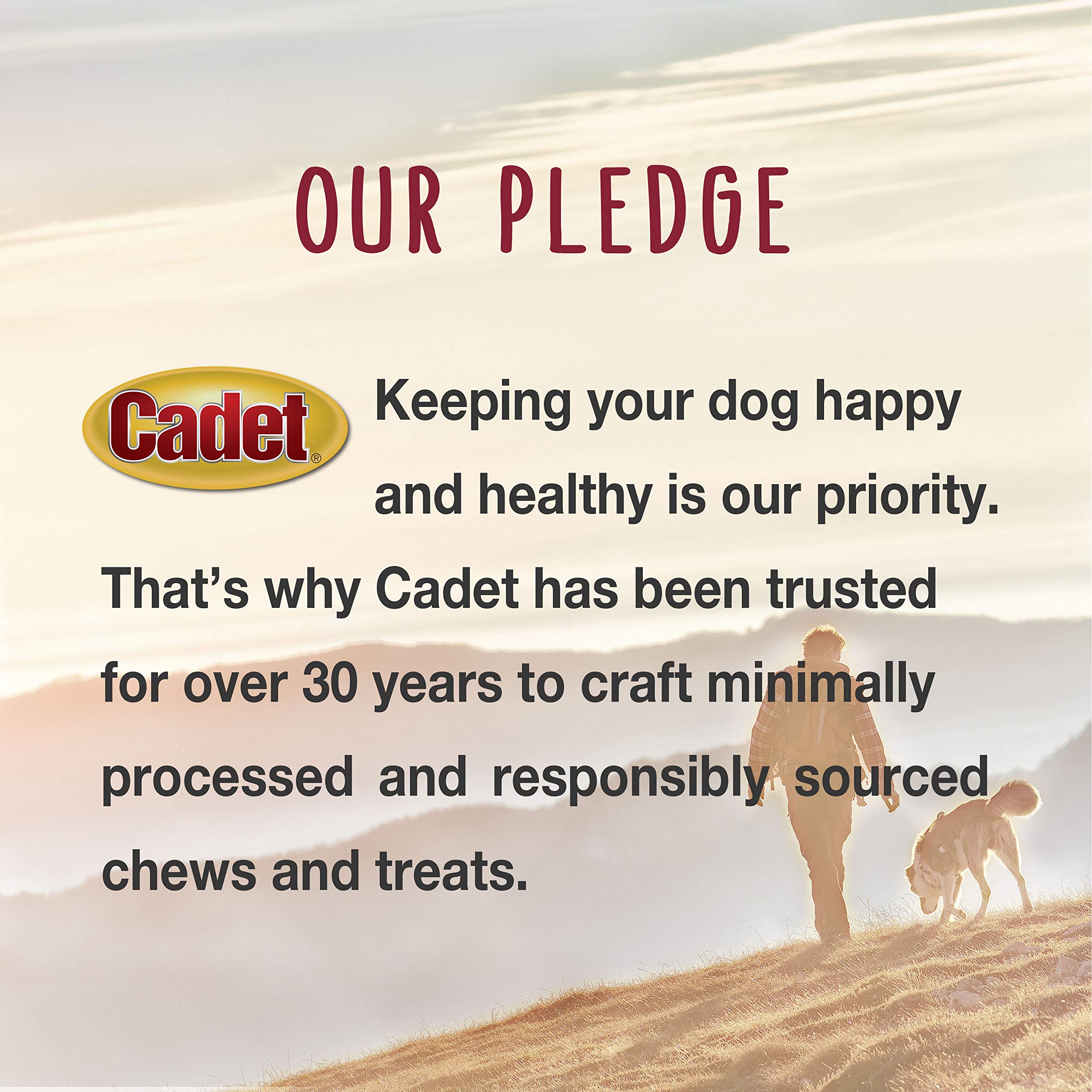 Cadet Gourmet Triple Chews Pork Hide, Sweet Potato, & Duck Dog Treats - Healthy Dog Treats for Small & Large Dogs - Inspected &